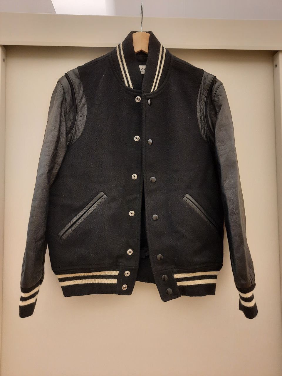 Leather Sleeve Teddy Bomber Jacket