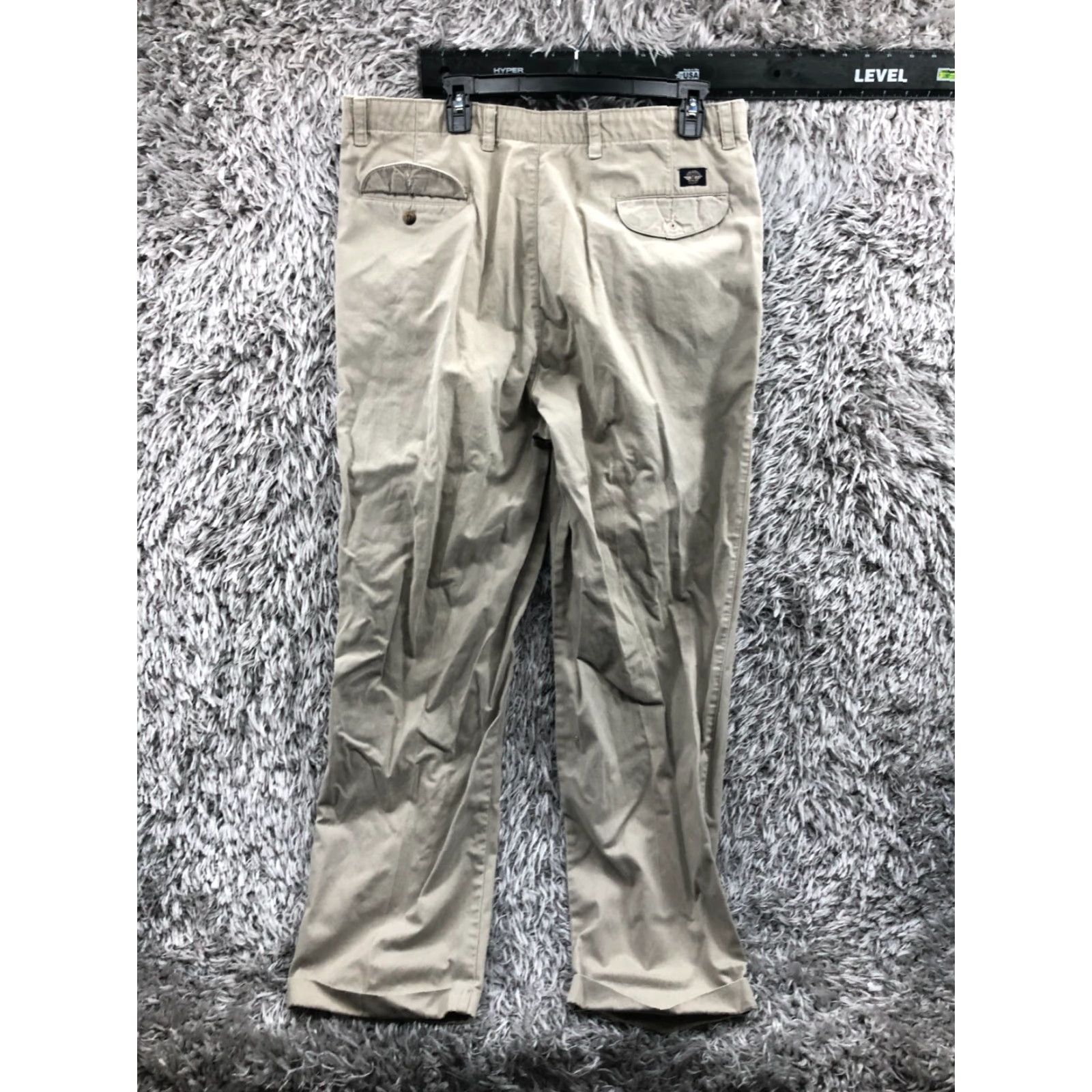 Dockers DOCKERS Pants Chino Slim Straight 38x32 Beige Mens Regular 5-Pocket Flat Front Button Zip Knit Polyester Blend Comfortable Logo Vintage No Size US 38 / EU 54 - 5 Thumbnail