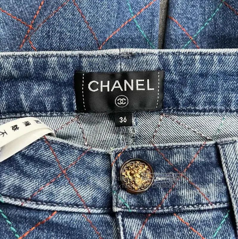Chanel Chanel Blue Cotton Denim Pants Size S . Size 24" / US 00 / IT 34 - 3 Thumbnail