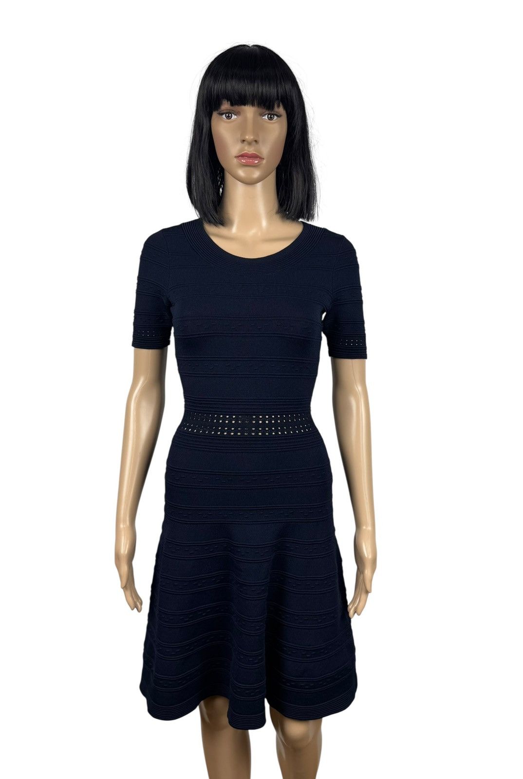 Sandro Sandro Viscose Knit Dress Knee Length Navy size 1 Size S / US 4 / IT 40 - 1 Thumbnail