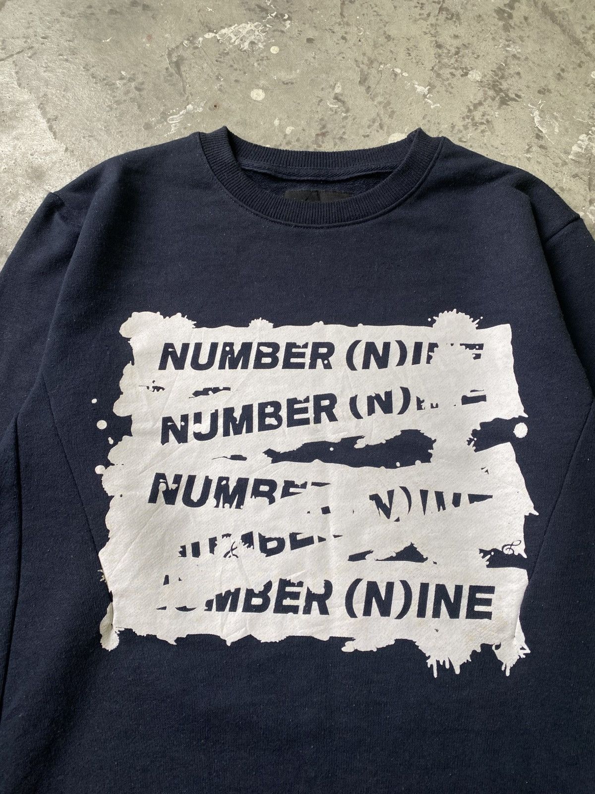 Number (N)ine Number (N)ine Spellout Dark Blue Sweatshirt Size US L / EU 52-54 / 3 - 3 Thumbnail