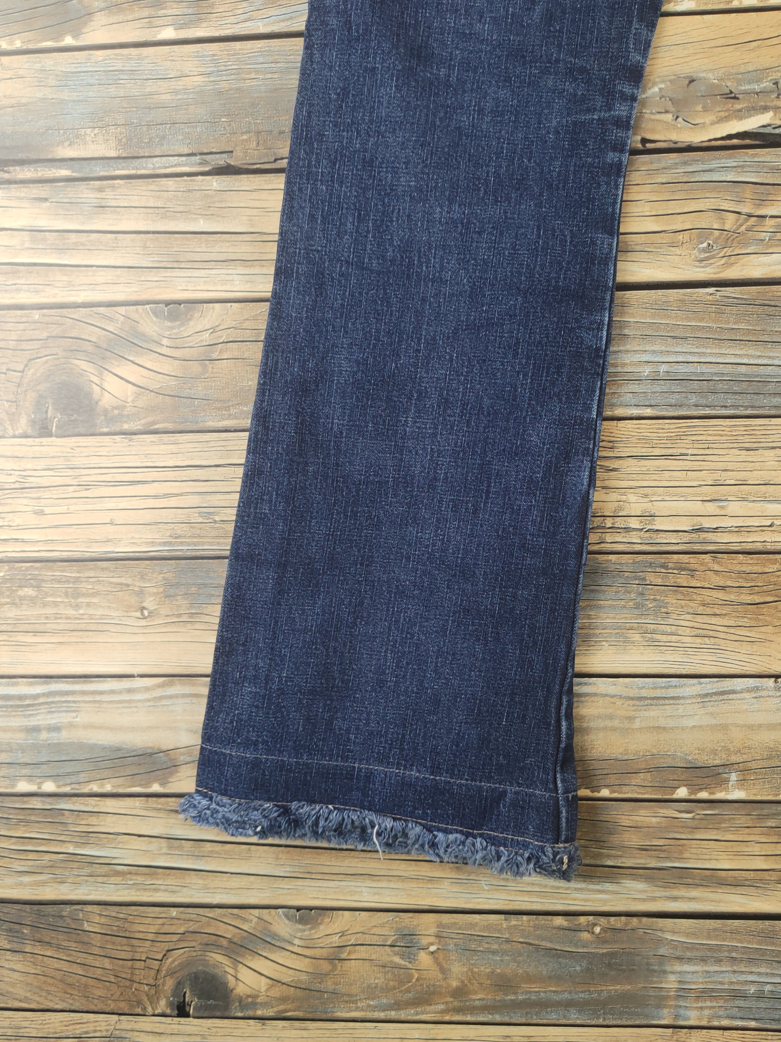 Japanese Brand DL Tanker Zip Blue Distressed Ripped Jeans #1916 Size 26" / US 2 / IT 38 - 9 Thumbnail