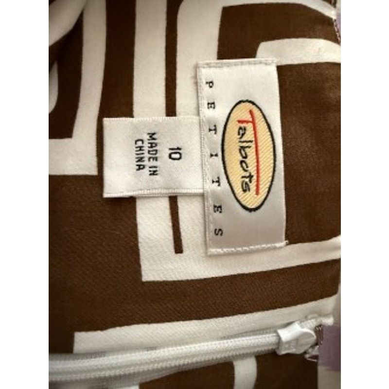 Talbots Talbots Brown Geometric Shift Dress Size 10 Retro Mod Print Size L / US 10 / IT 46 - 6 Thumbnail