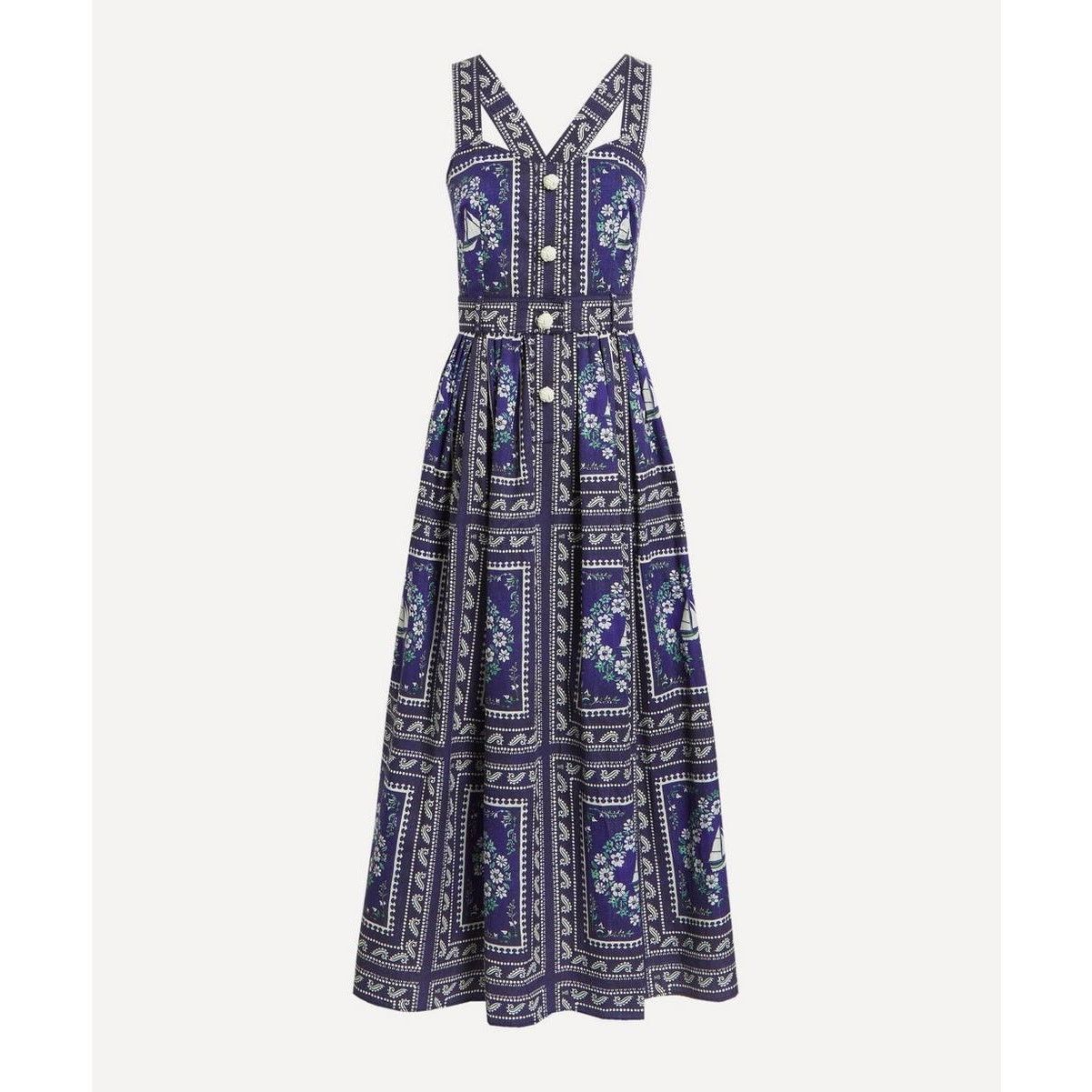 Hunter Bell Hunter Bell Bon Voyage Cleo Dress nautical print size 12 Size XL / US 12-14 / IT 48-50 - 16 Thumbnail