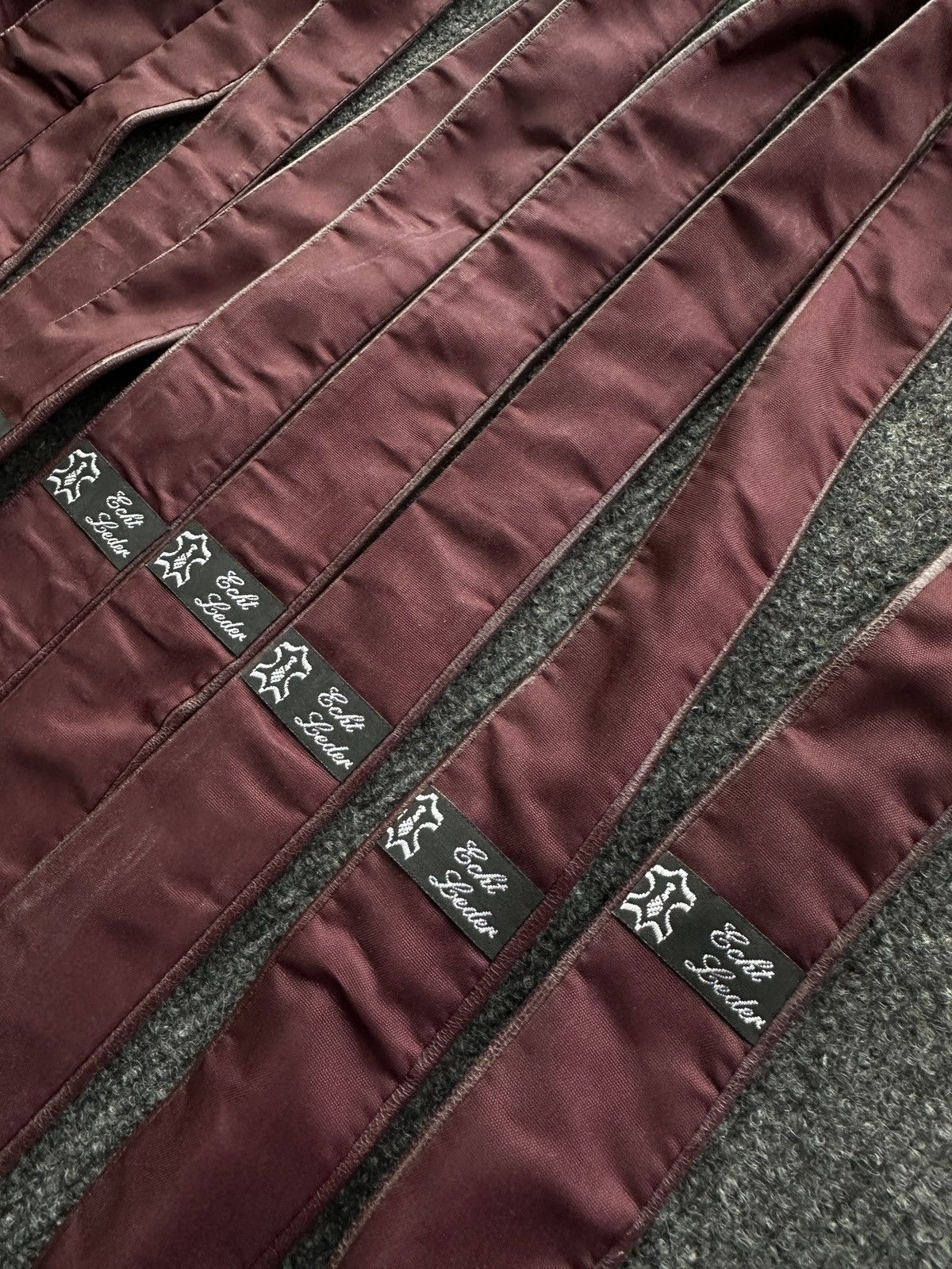 Other 🚨 LEATHER BURGUNDY ITALY TIE LUXURY VNTG RARE OLD MONEY Size ONE SIZE - 11 Thumbnail