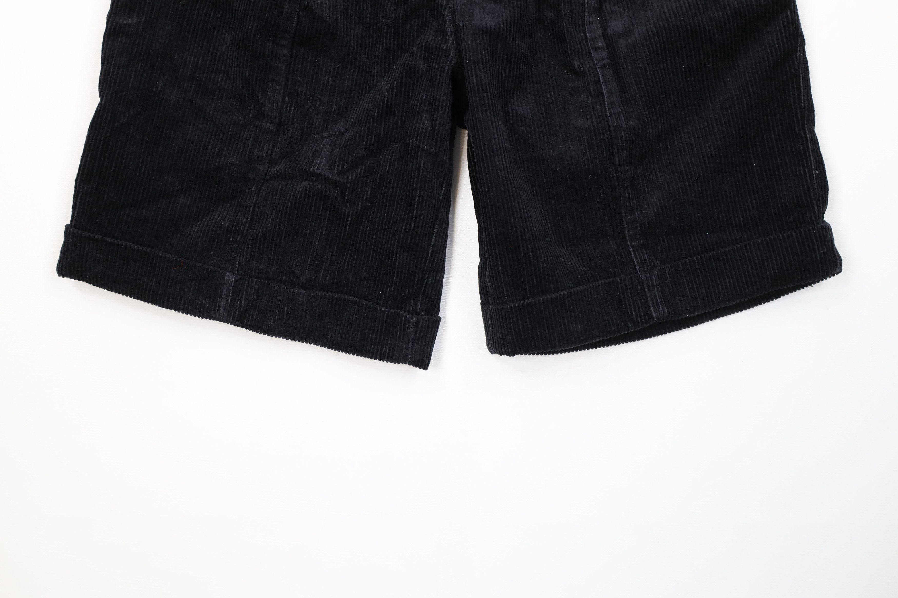 Vintage Vintage 90s Streetwear Cuffed Baggy Corduroy Shorts Black Size 32" / US 10 / IT 46 - 4 Thumbnail