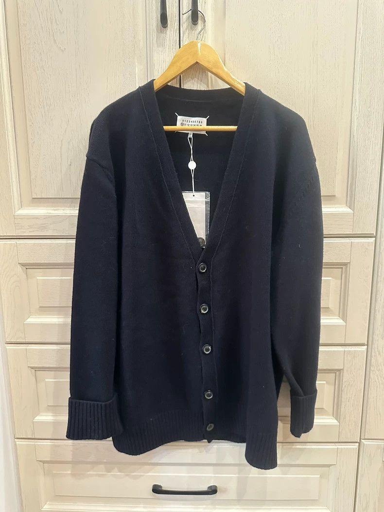 Maison Margiela V-neck wool cardigan coat