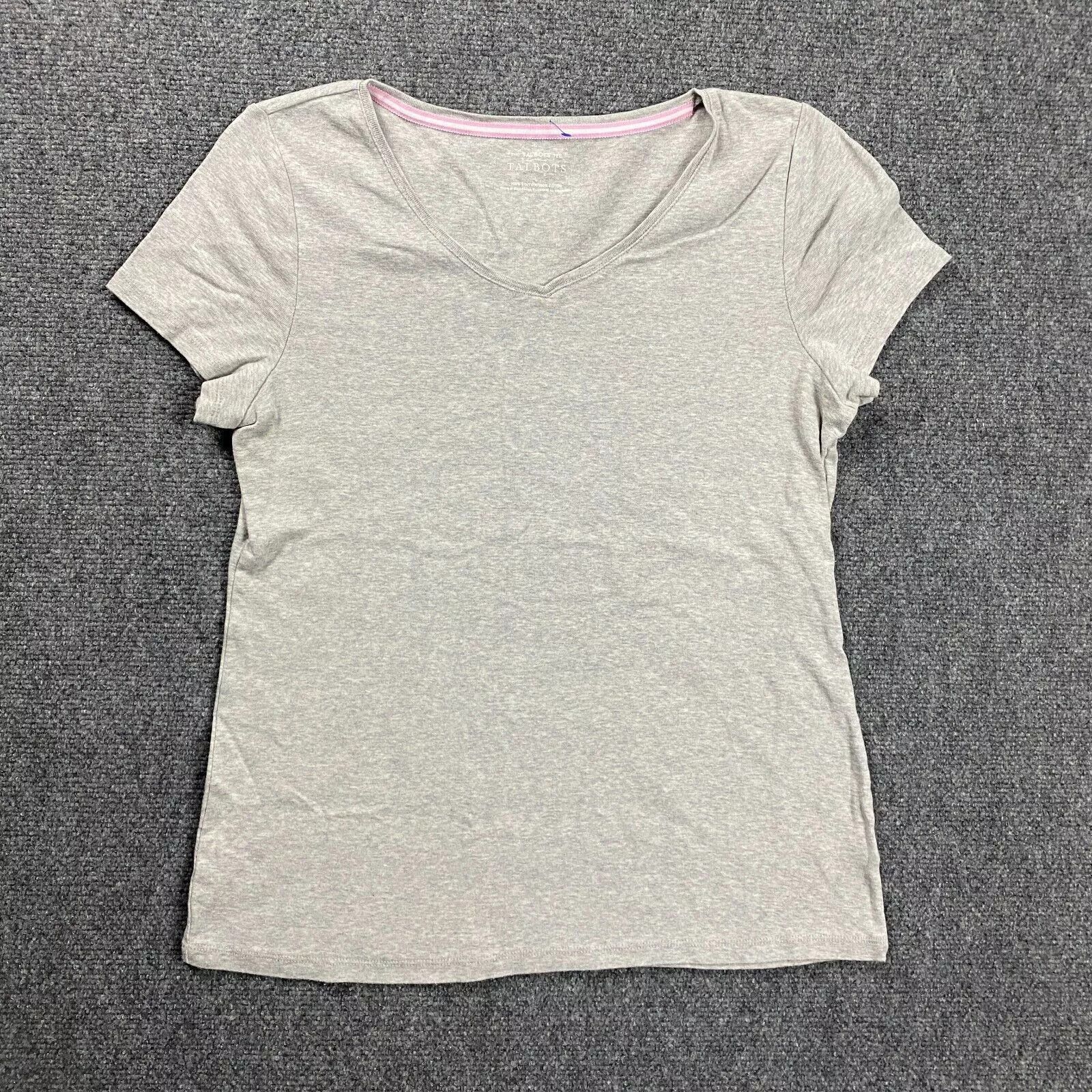 Talbots Talbots Shirt Womens Large Gray Tee V-Neck Casual Cotton Size L / US 10 / IT 46 - 1 Thumbnail
