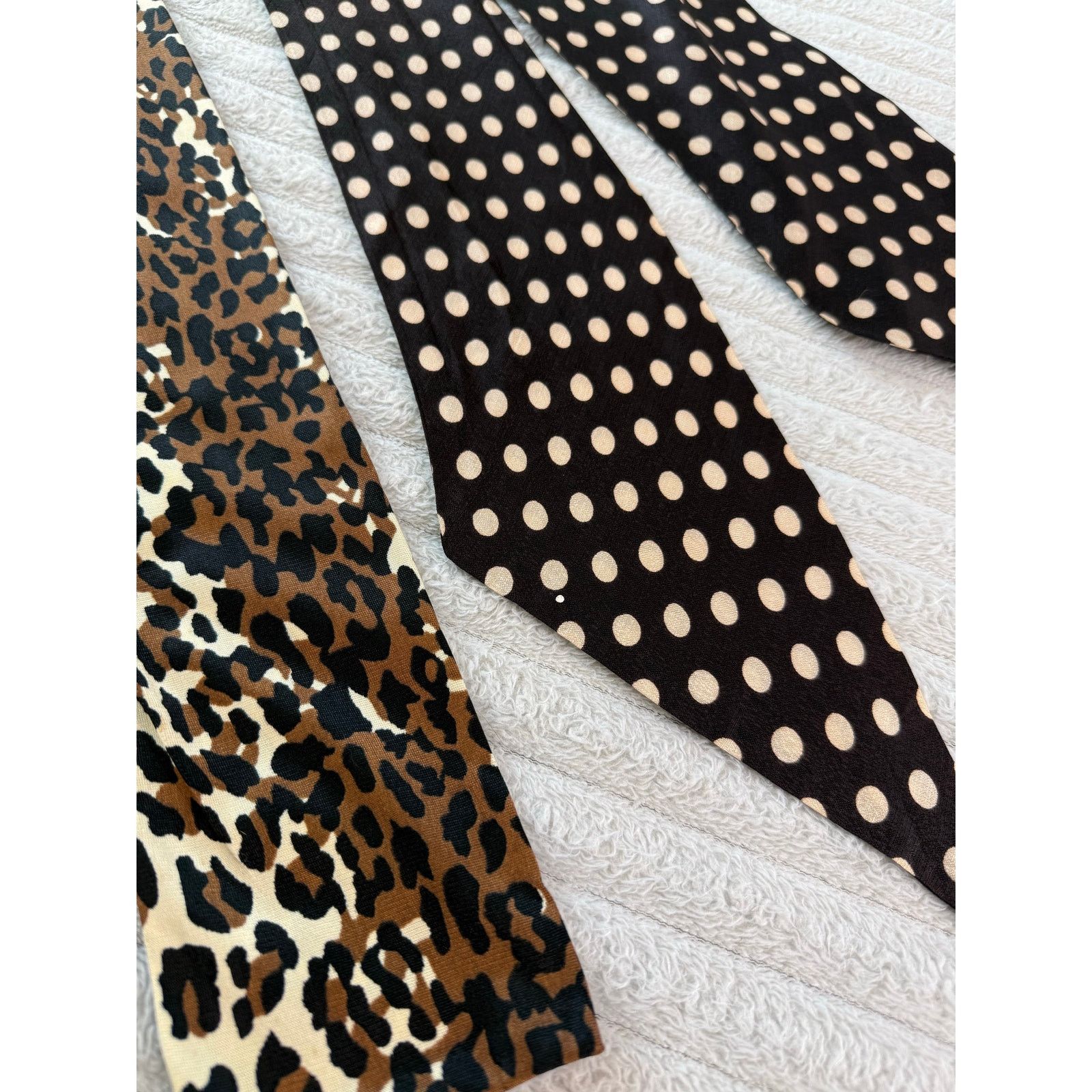 Vintage Vintage Sash's Scarves (2) Polka Dot and Leopard Print Size ONE SIZE - 3 Thumbnail