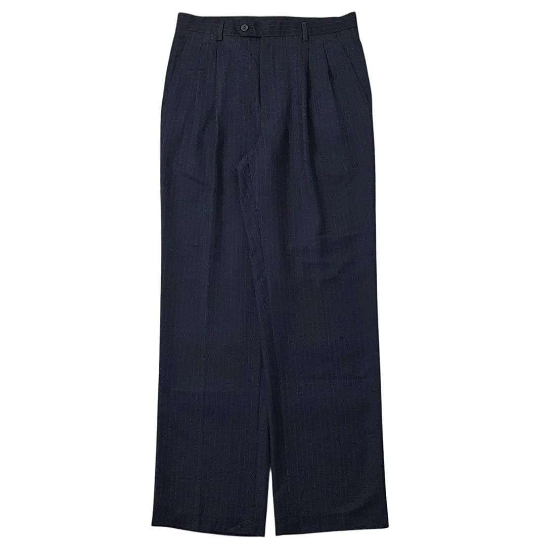 Giorgio Armani Giorgio Armani Striped Navy Wool Formal Trousers Size US 32 / EU 48 - 1 Thumbnail