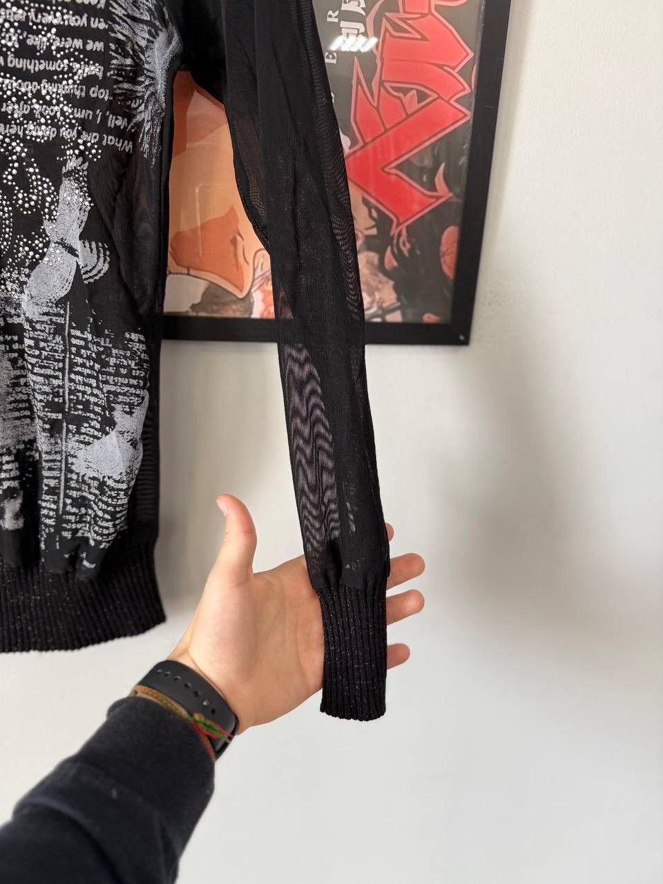 Vintage Very crazy Mesh Top Shirt Long Sleeve Printed Graphic Size M / US 6-8 / IT 42-44 - 6 Thumbnail