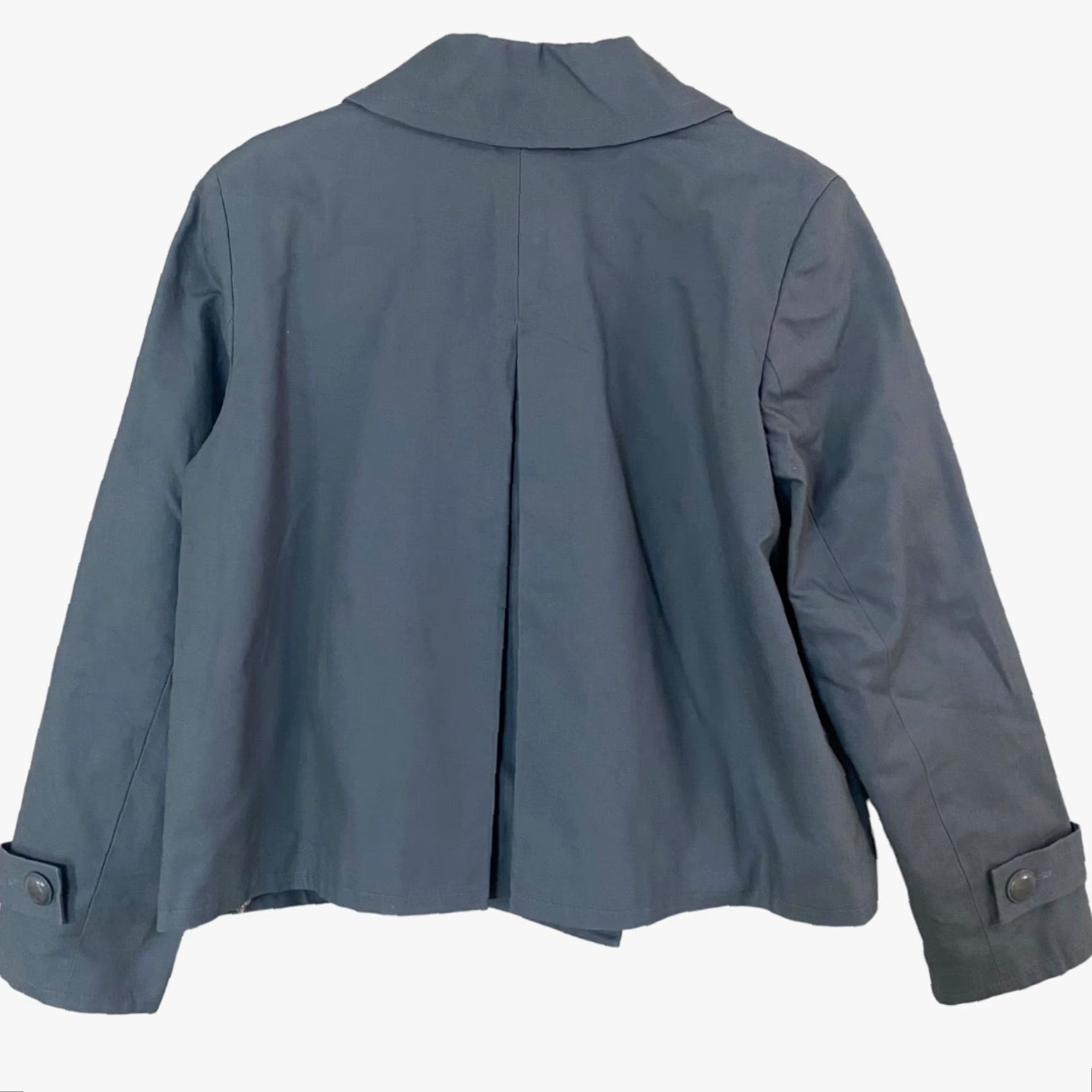 Talbots Talbots Jackie Fit Blazer Women 14P Blue Long Sleeve Petites Cotton Blend Lined Pockets Button-Front Size XL / US 12-14 / IT 48-50 - 4 Thumbnail
