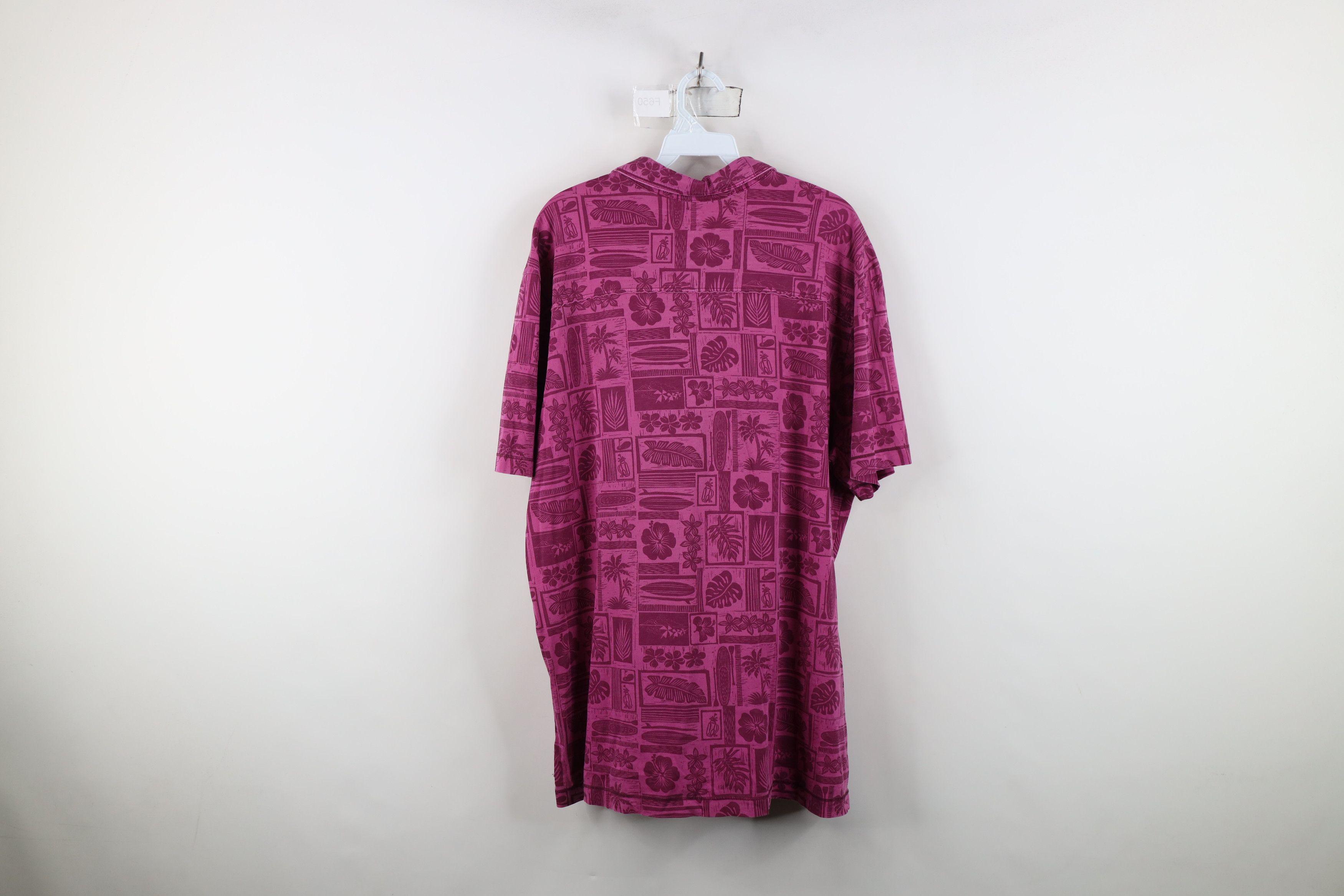 Tommy Bahama Tommy Bahama Flower Surfboard All Over Print Golf Polo Shirt Size US XL / EU 56 / 4 - 9 Thumbnail