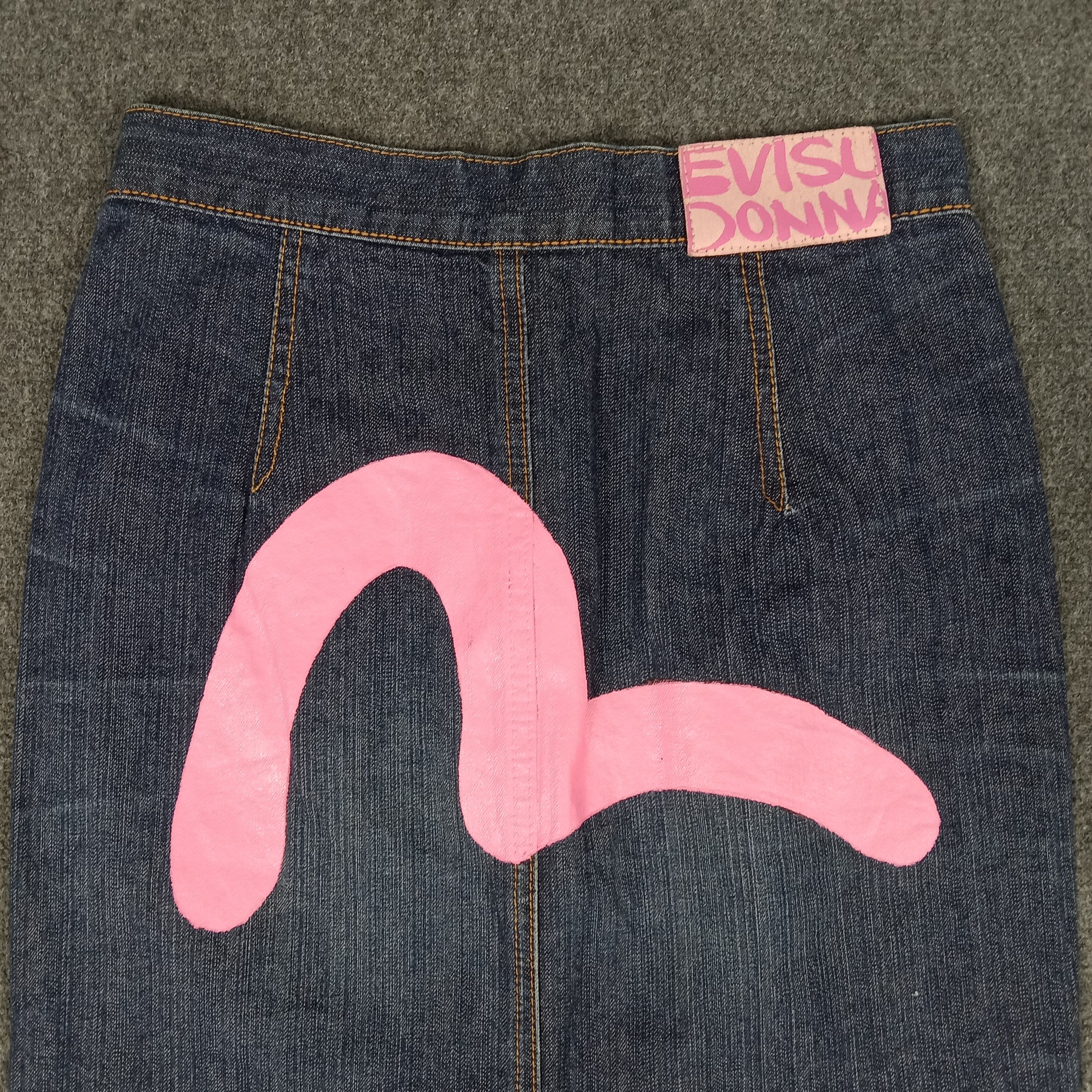 Evisu × Japanese Brand × Vintage Evisu Japanese Brand Daicock Art Denim Skirts Size 25" / US 0 / IT 36 - 2 Thumbnail