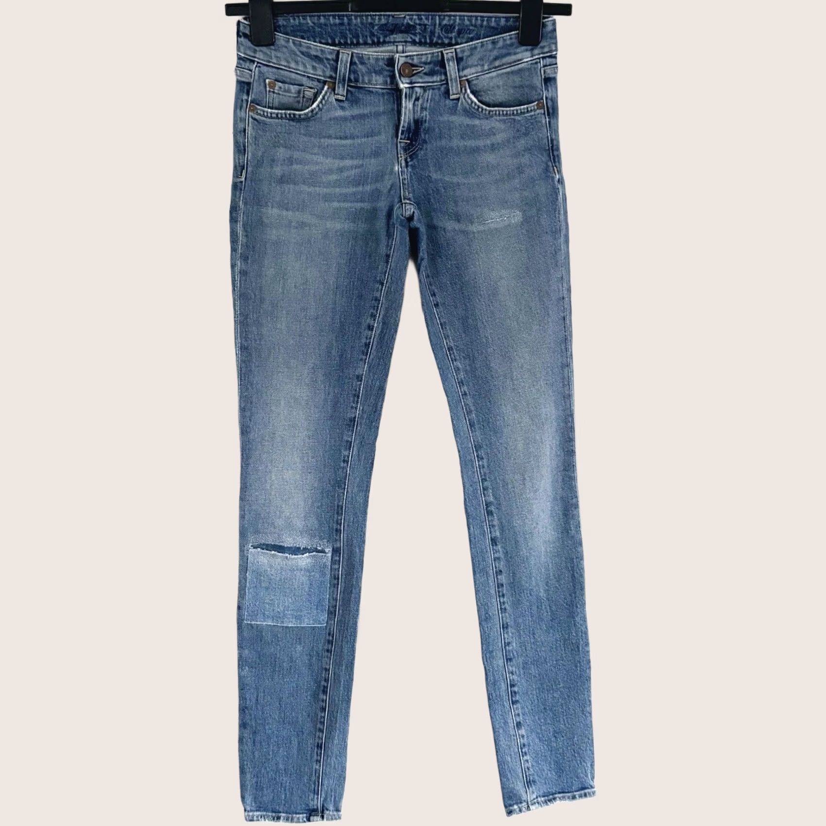 7 For All Mankind 7 For All Mankind Blue Distressed Jeans - W24/L31 Womens Size - Italy Denim - Slim Fit Size 42" / US 20 - 1 Thumbnail