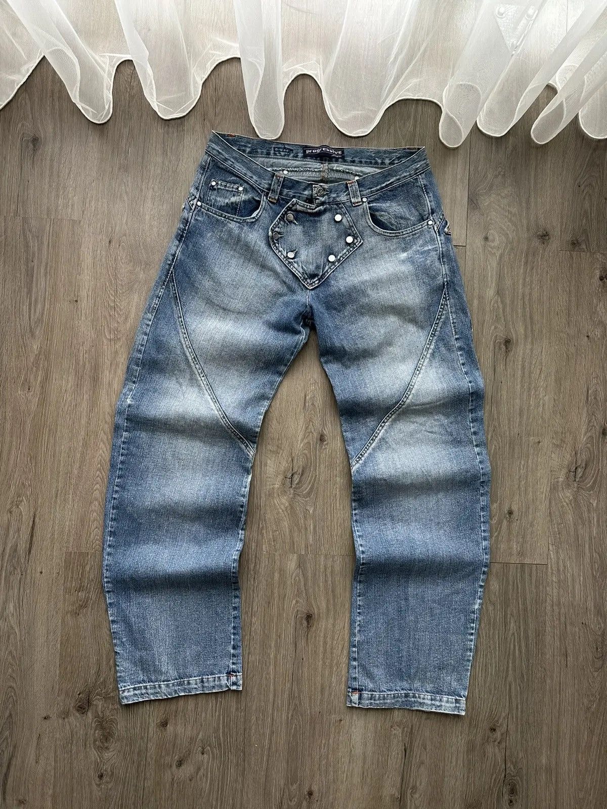 Japanese Brand × Vintage Vintage Progressive Fuck It Denim Wear Cowboy Jeans Pants Size US 34 / EU 50 - 19 Thumbnail