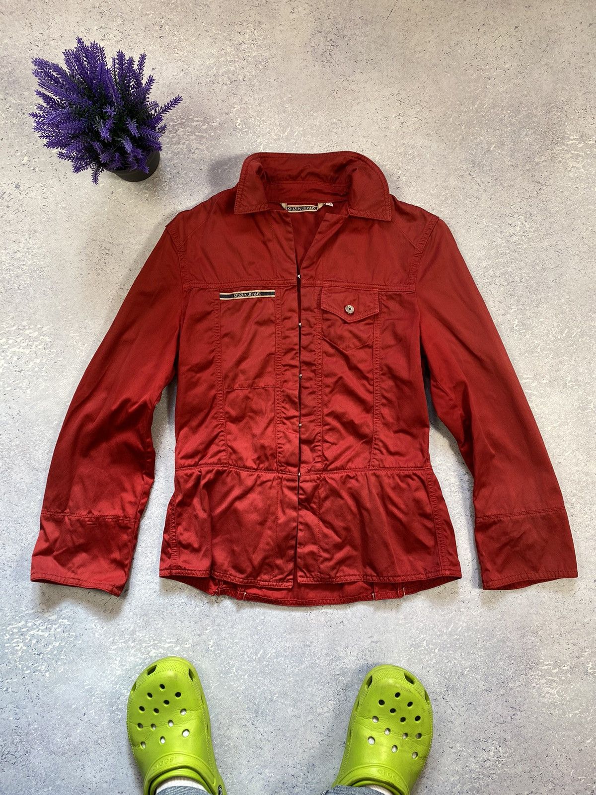 Krizia Krizia Jeans Women’s Red Light Overshot Jacket Size S / US 4 / IT 40 - 2 Thumbnail