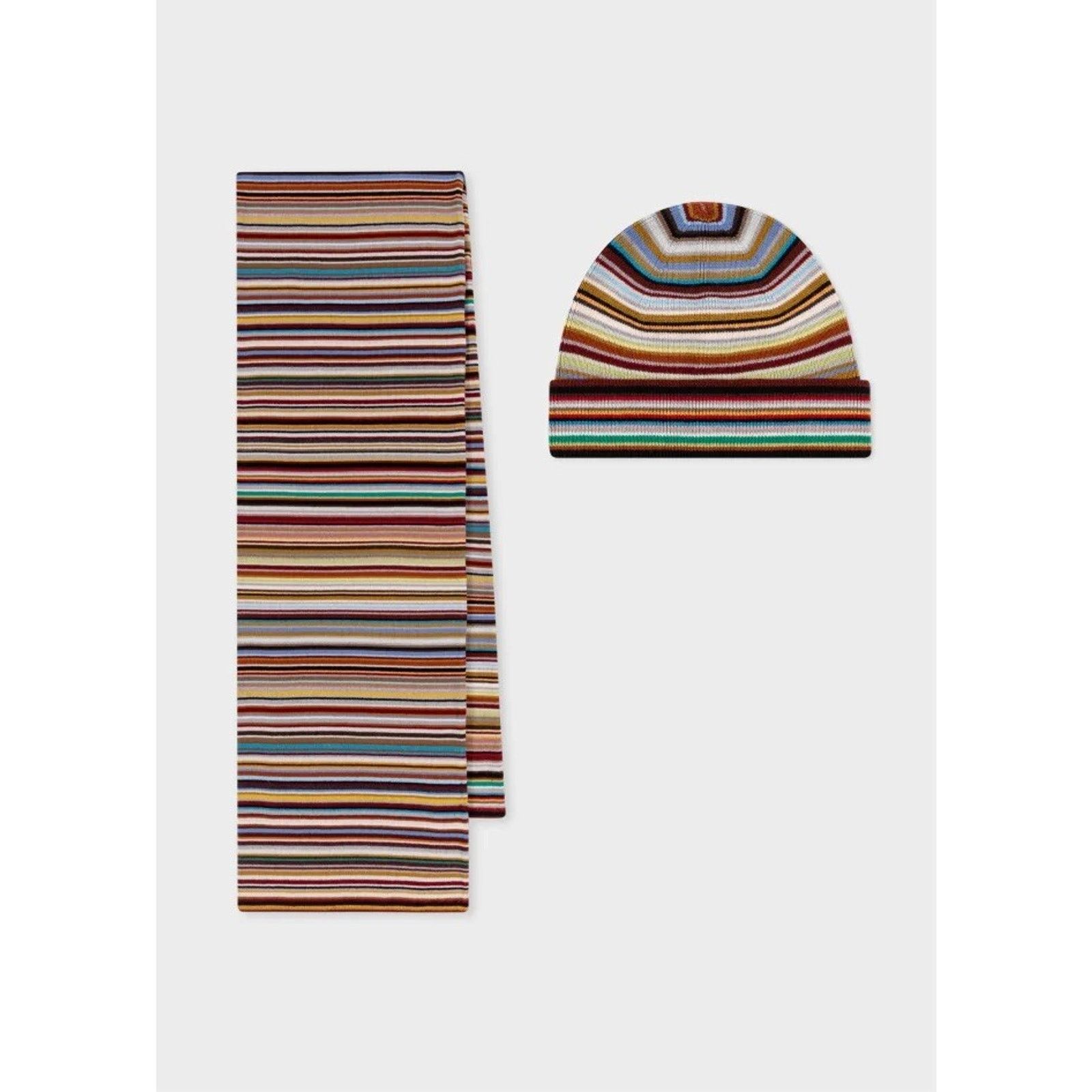 Paul Smith NWT $545 Paul Smith Classic Signature Stripe Scarf & Hat Set Size ONE SIZE - 1 Thumbnail
