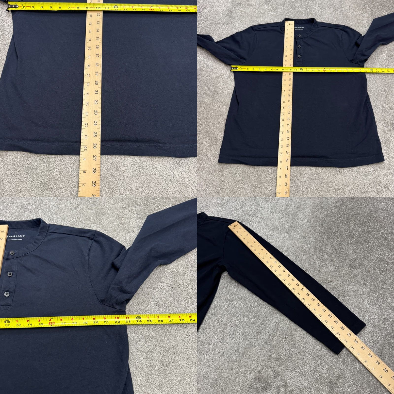 Everlane Everlane Navy Blue Heavyweight Cotton Long Sleeve Henley Shirt Mens XL Size US XL / EU 56 / 4 - 8 Thumbnail