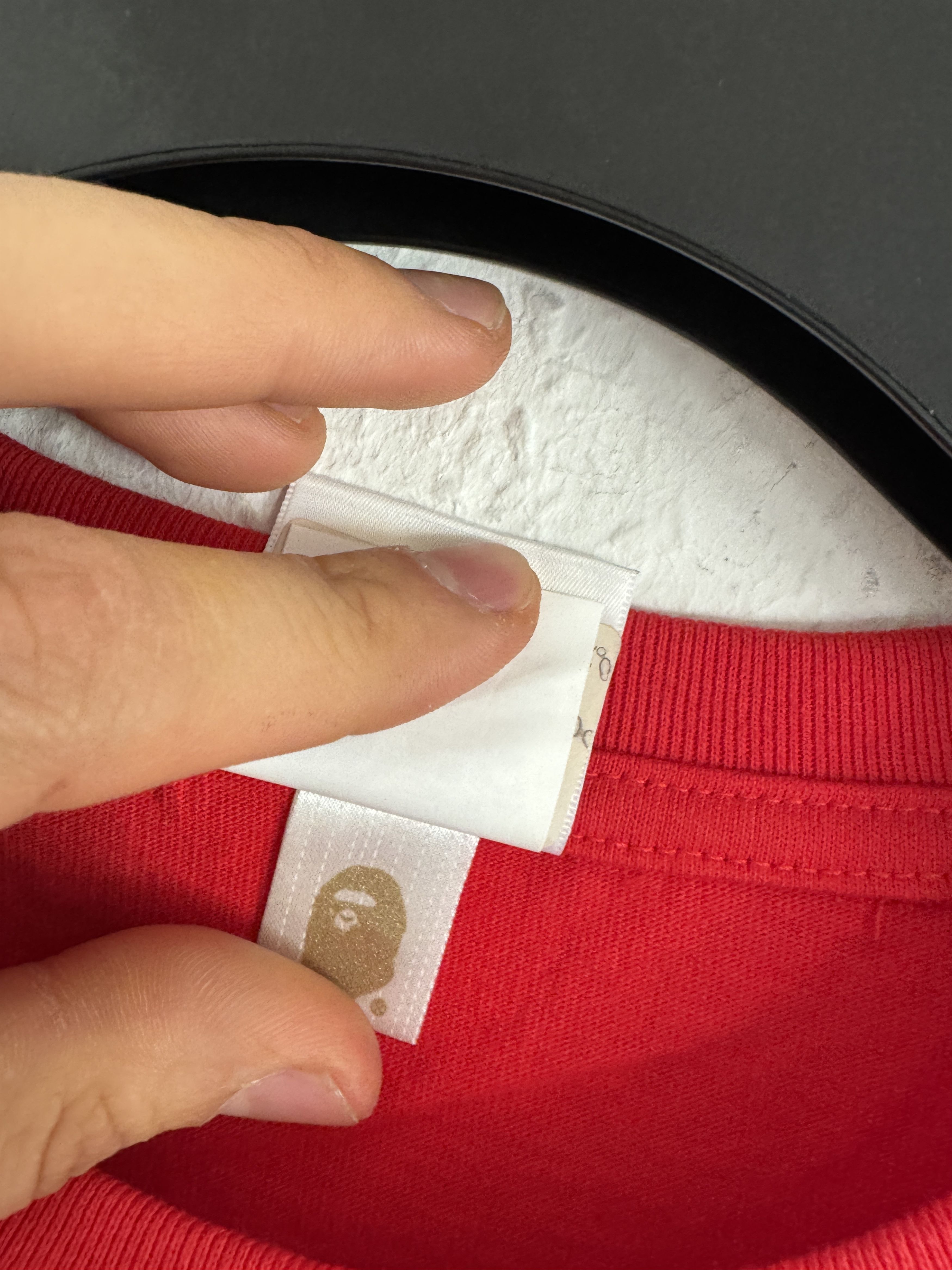 Bape Red Embroidered Pocket Tee Size US XL / EU 56 / 4 - 8 Thumbnail