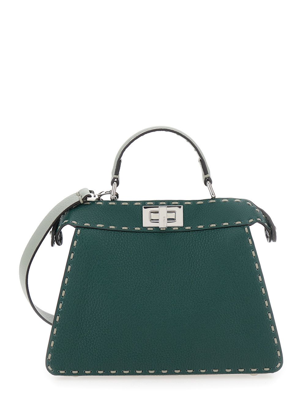 Fendi 'Peekaboo ISeeU Small' Green Handbag with Shoulder Strap in Leather Woman Size ONE SIZE - 1 Thumbnail