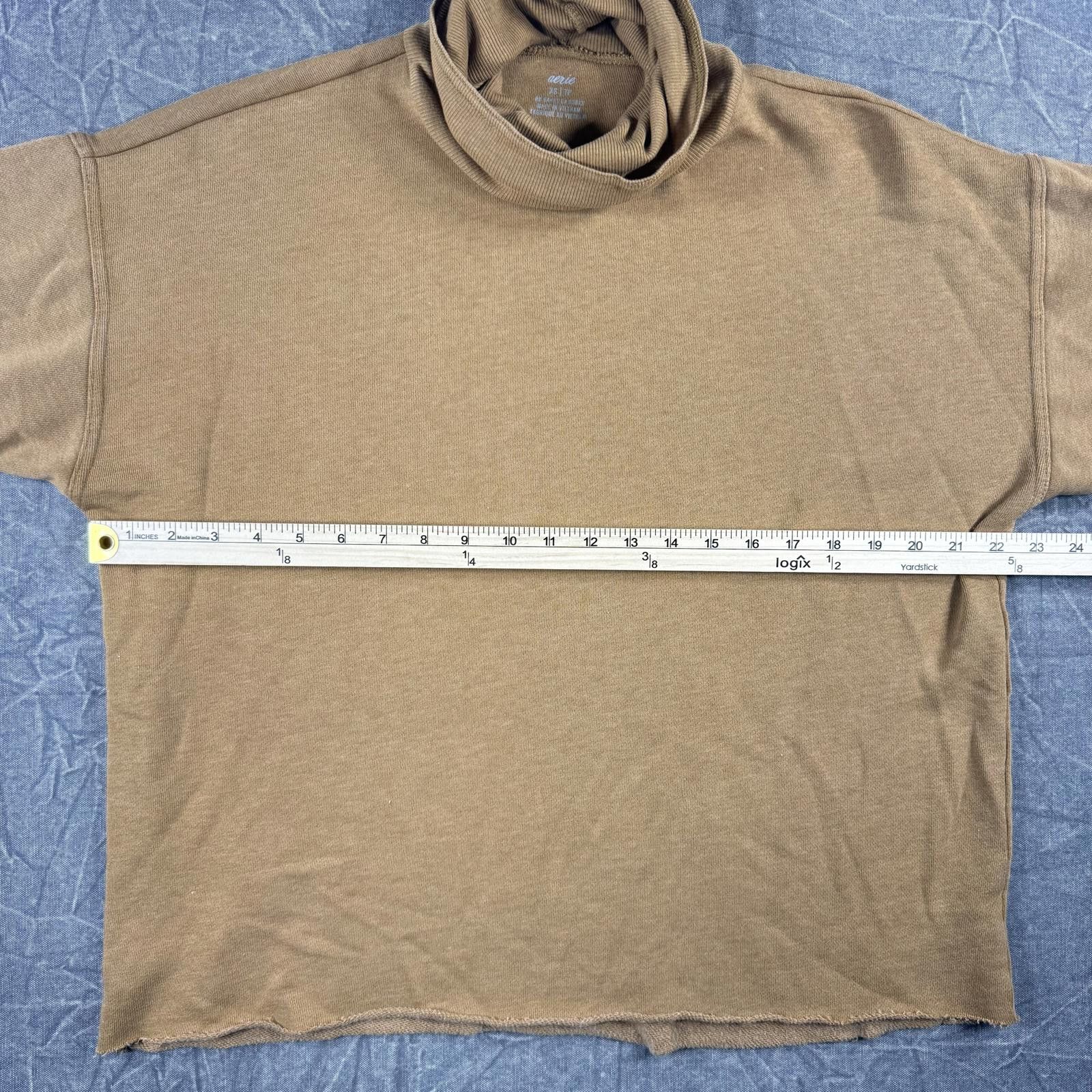 Other Aerie Sweater Women's XS Brown Mock Neck Oversized Size XS / US 0-2 / IT 36-38 - 4 Thumbnail