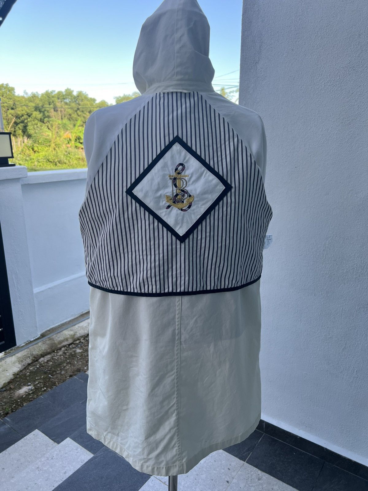 Burberry × Vintage Burberrys Sports Coat 7 Cotton White FNA29-360 Size M / US 6-8 / IT 42-44 - 18 Thumbnail