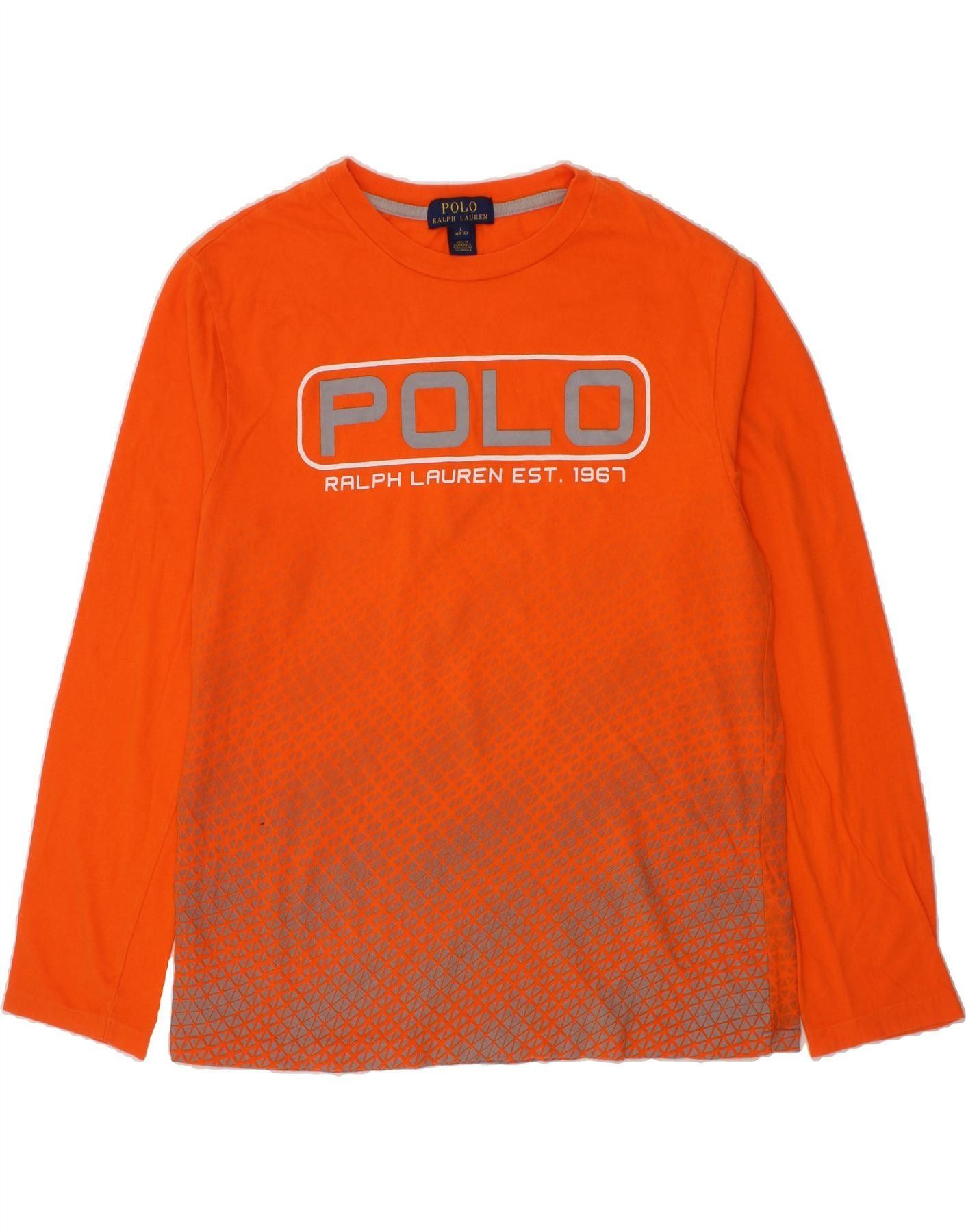 Polo Ralph Lauren Boys Graphic Top Long Sleeve 14-15 Years Large Orange Size L / US 10 / IT 46 - 1 Thumbnail