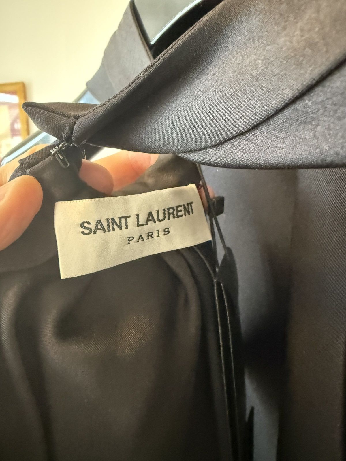 Saint Laurent Paris FW23 Saint Laurent Lavalliere Back Blouse in Crepe Satin Size US S / EU 44-46 / 1 - 11 Thumbnail
