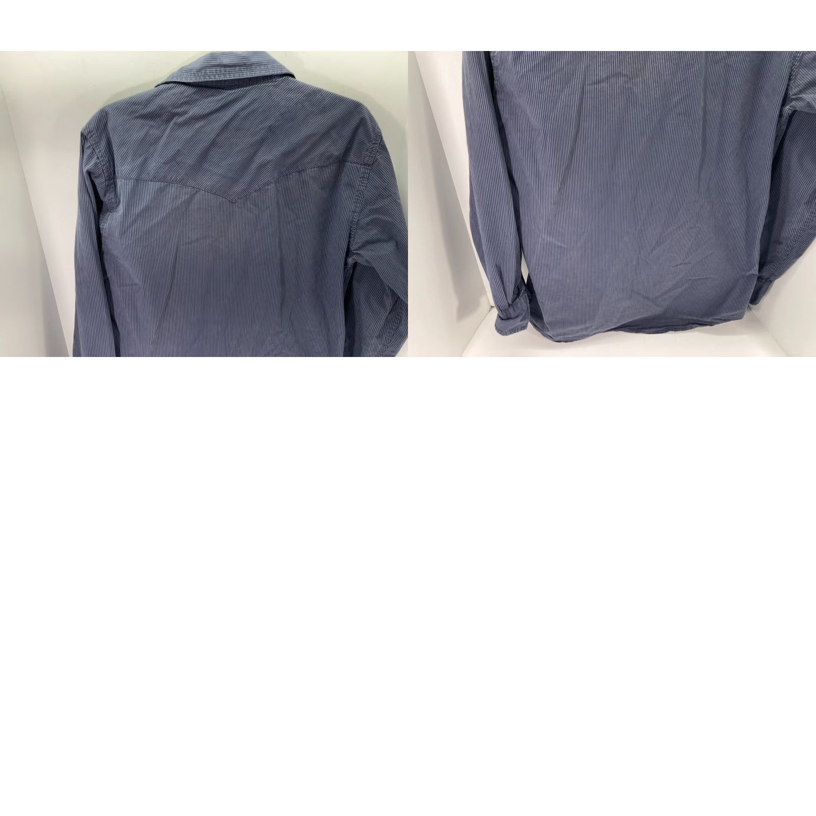 Vintage Larry Mahan Snap Front Shirt Mens M Blue Striped Long Sleeve Pockets Logo Cowboy Shirt Size US M / EU 48-50 / 2 - 9 Thumbnail