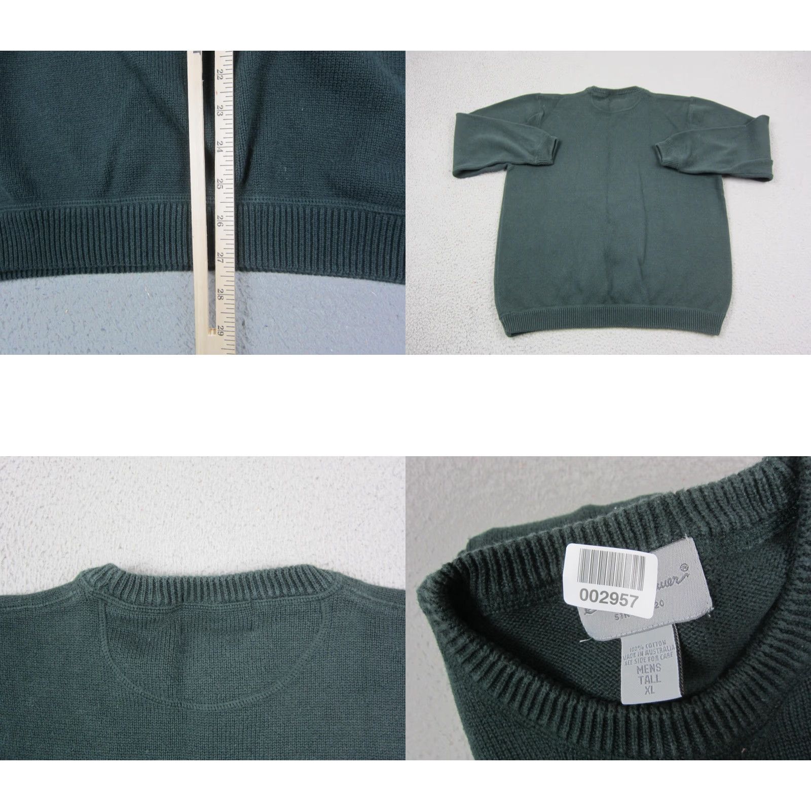 Eddie Bauer VINTAGE Eddie Bauer Sweater Mens XLT Green Cotton Australia Pullover Knit Crew Neck Long Sleeve Regular Fit Wool? Size US XL / EU 56 / 4 - 8 Thumbnail