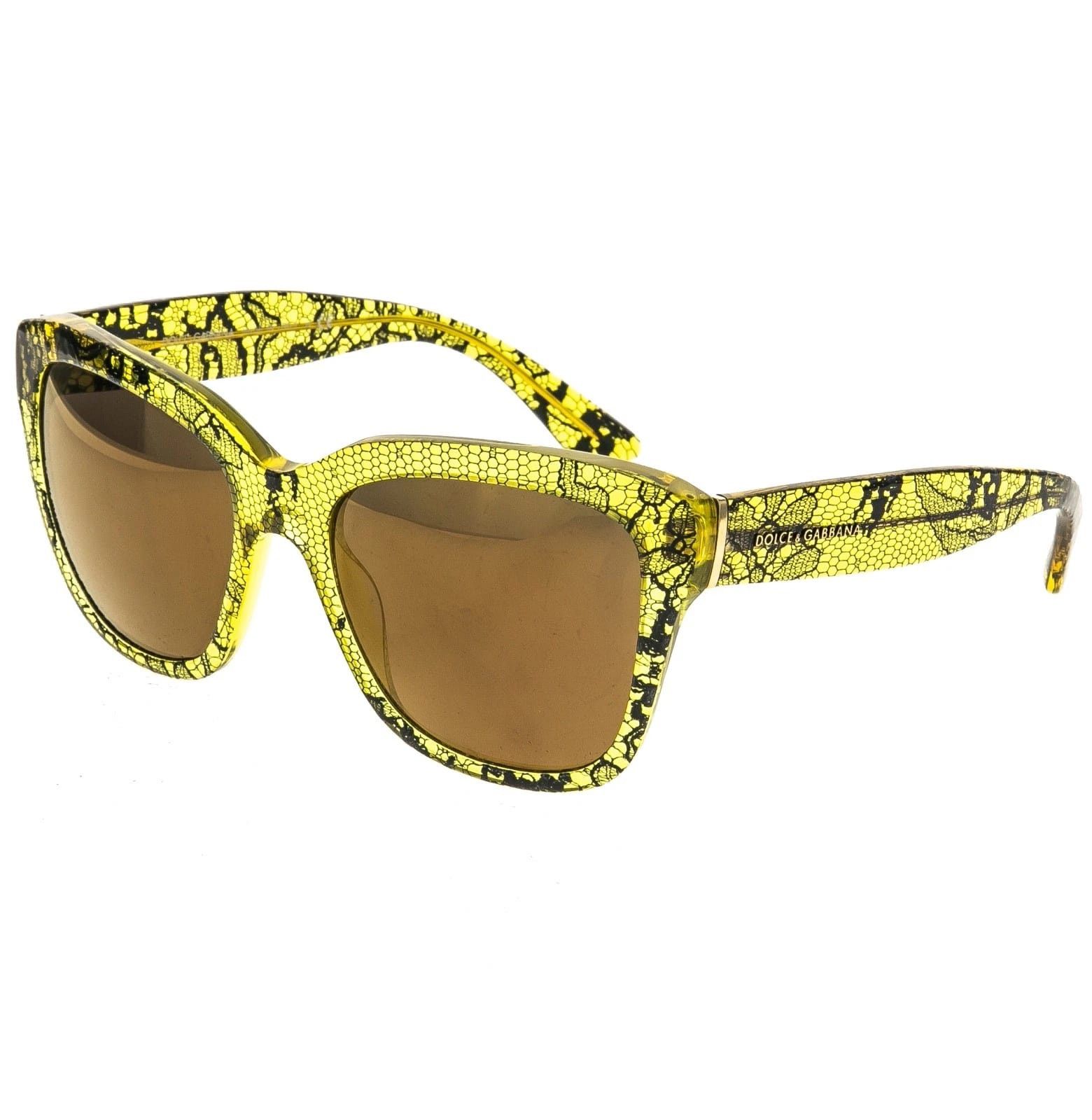 Dolce & Gabbana Dolce & Gabbana DG4226 4226 CHANTILLY LACE Yellow Sunglasses Size ONE SIZE - 8 Thumbnail