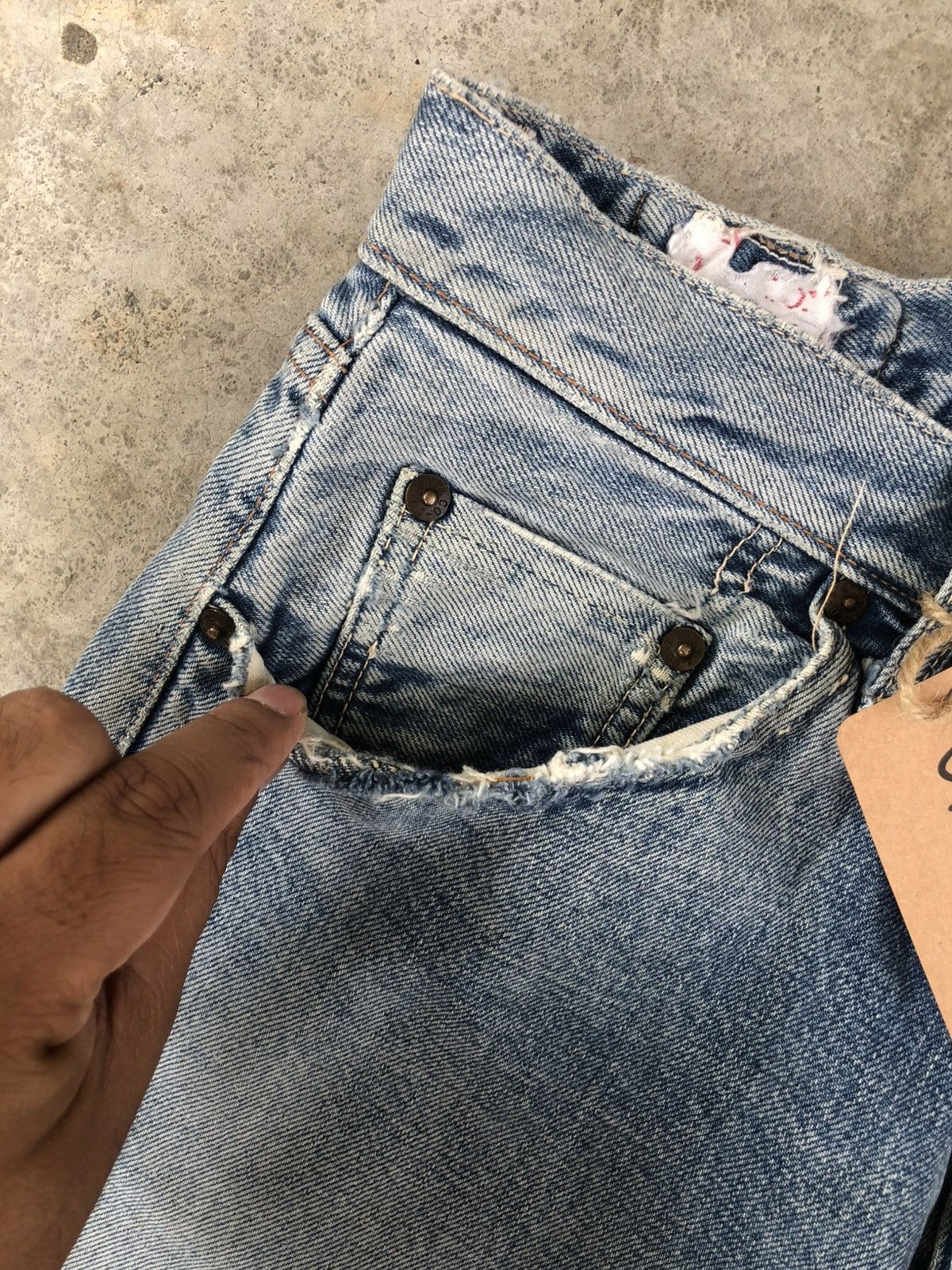 Japanese Brand Canton Distressed Jeans Selvedge Denim Size US 30 / EU 46 - 14 Thumbnail