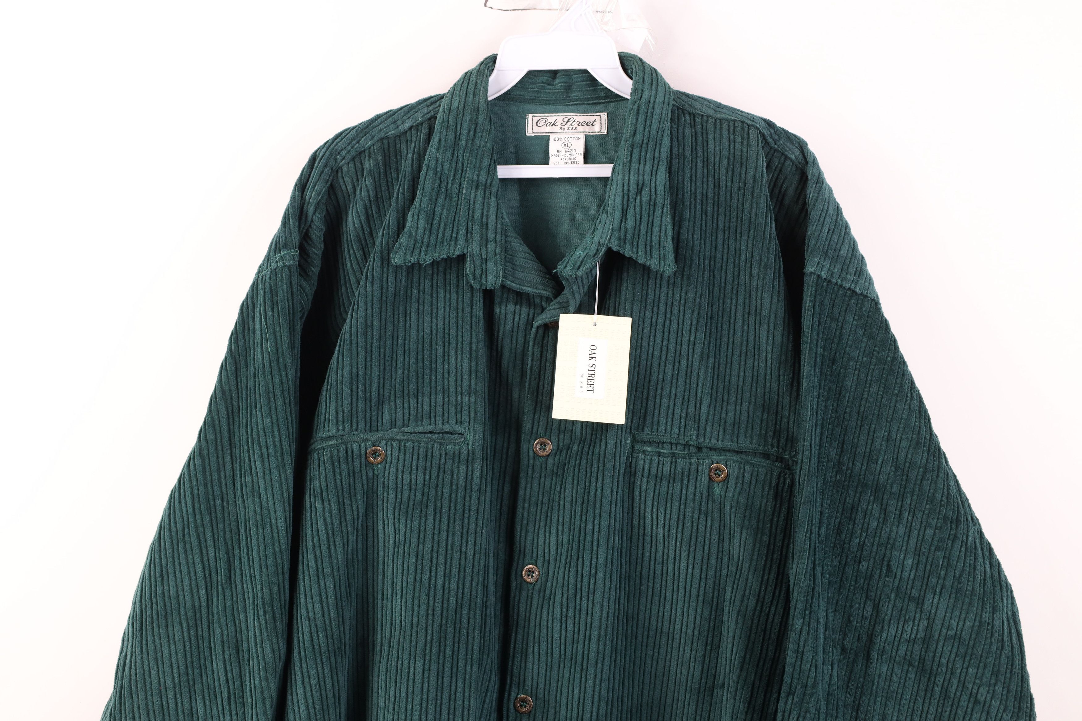 Vintage Deadstock Vintage 90s Streetwear Collared Button Shirt Green Size US XL / EU 56 / 4 - 2 Thumbnail