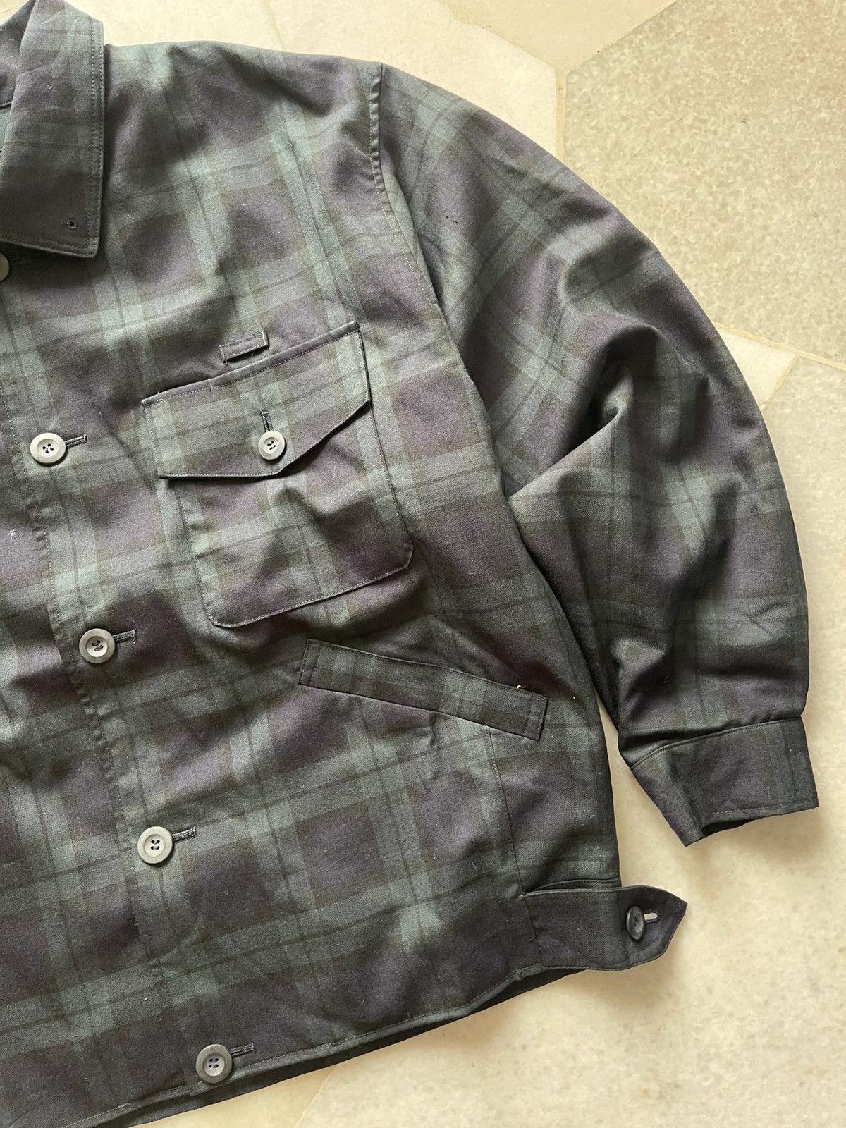 Issey Miyake 70s Issey Miyake Studio Plaid Crop Wool Jacket A1 Size US L / EU 52-54 / 3 - 4 Thumbnail