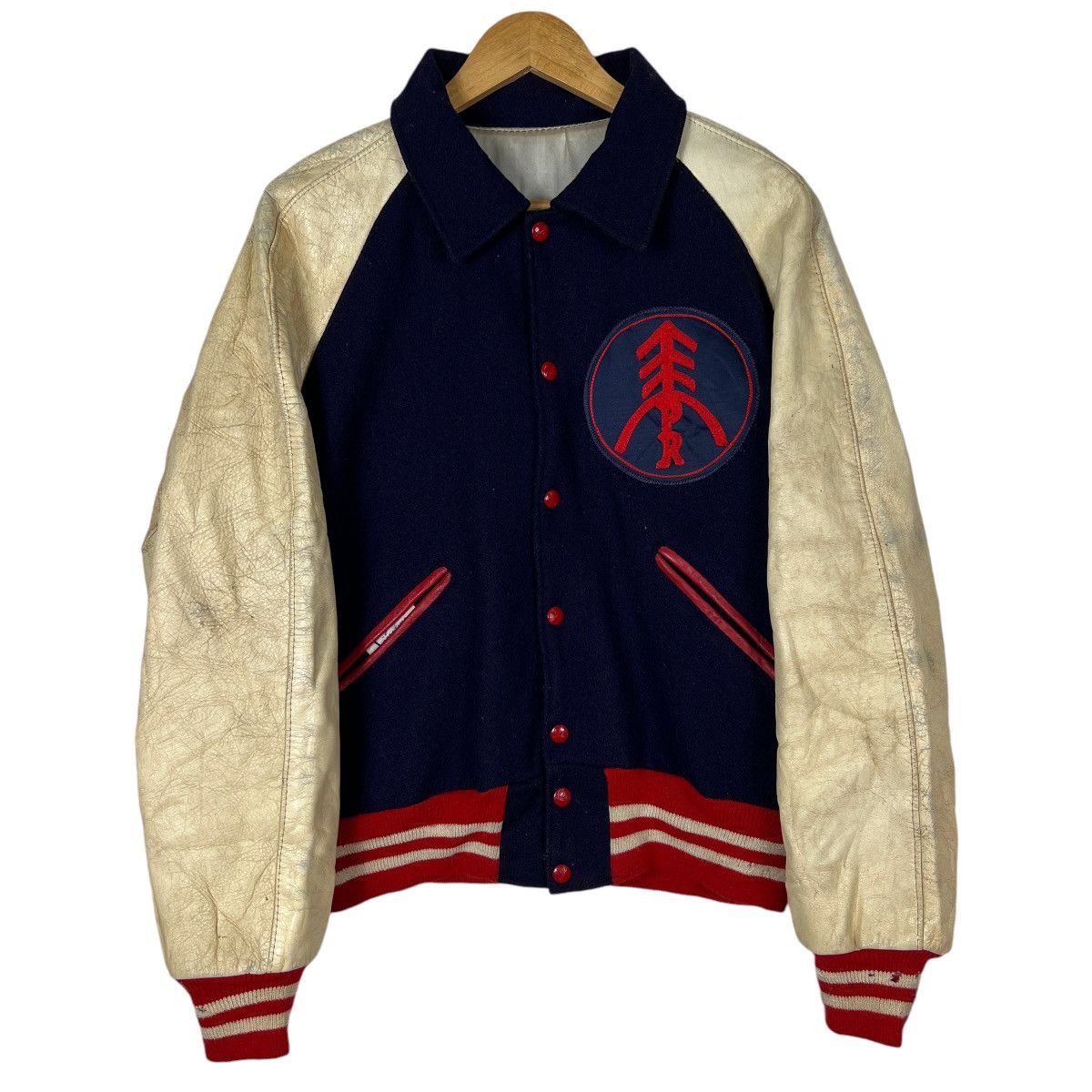 Vintage 🔥 50s VINTAGE SPEEDLINE STADIUM VARSITY BOMBER JACKET Size US L / EU 52-54 / 3 - 2 Thumbnail