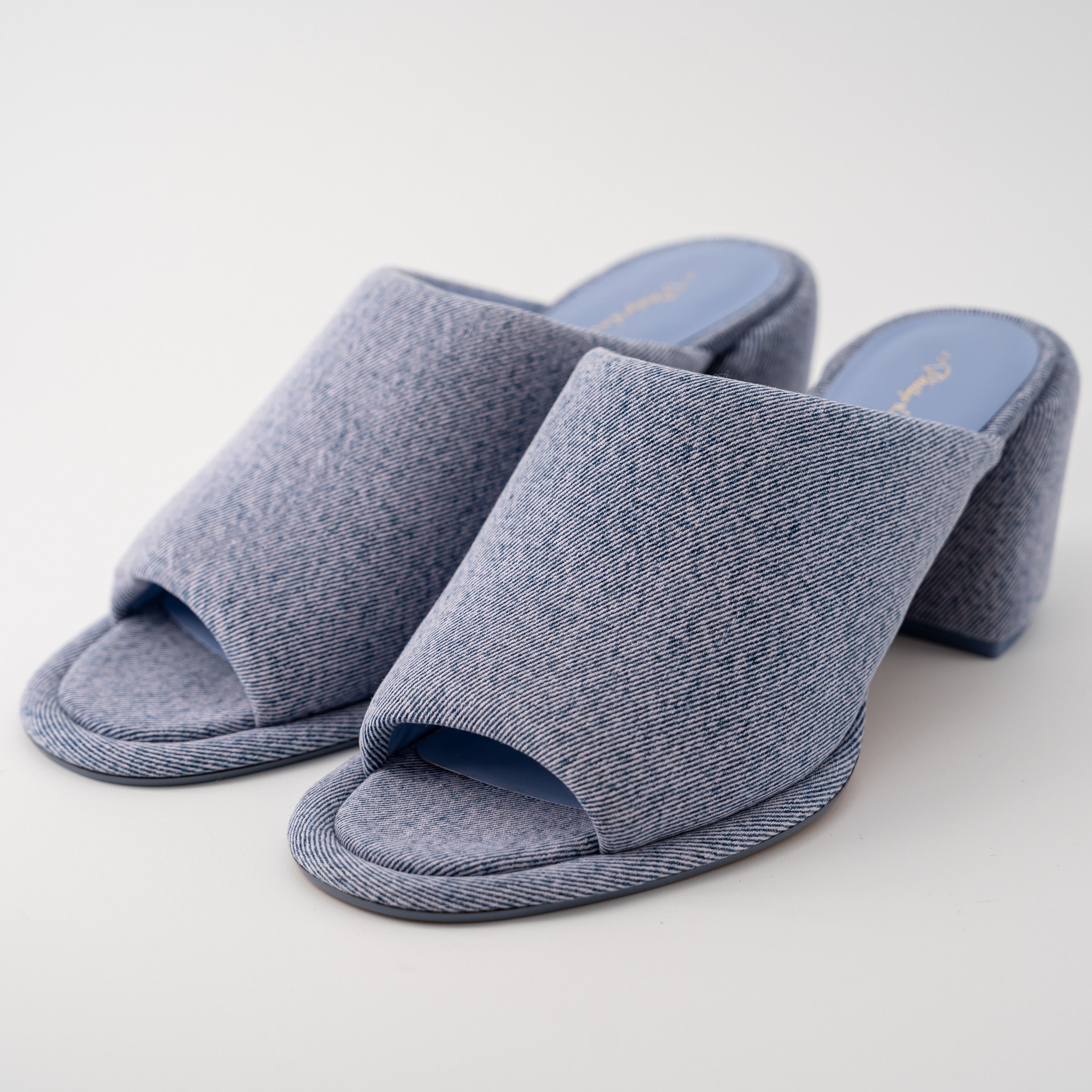 3.1 Phillip Lim 40 3.1 PHILLIP LIM Blue Denim Naomi Slip On Heeled Mules Size US 10 / IT 40 - 1 Thumbnail