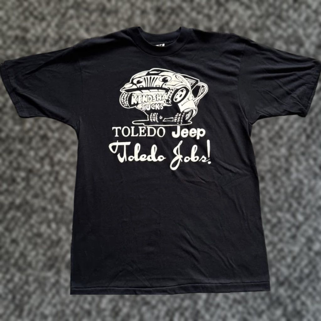 Jeep VINTAGE Bantam T-Shirt Cars 80s Tee XL Black Men Short Sleeve Crew Neck 1980s Graphic Print Size US XL / EU 56 / 4 - 1 Thumbnail