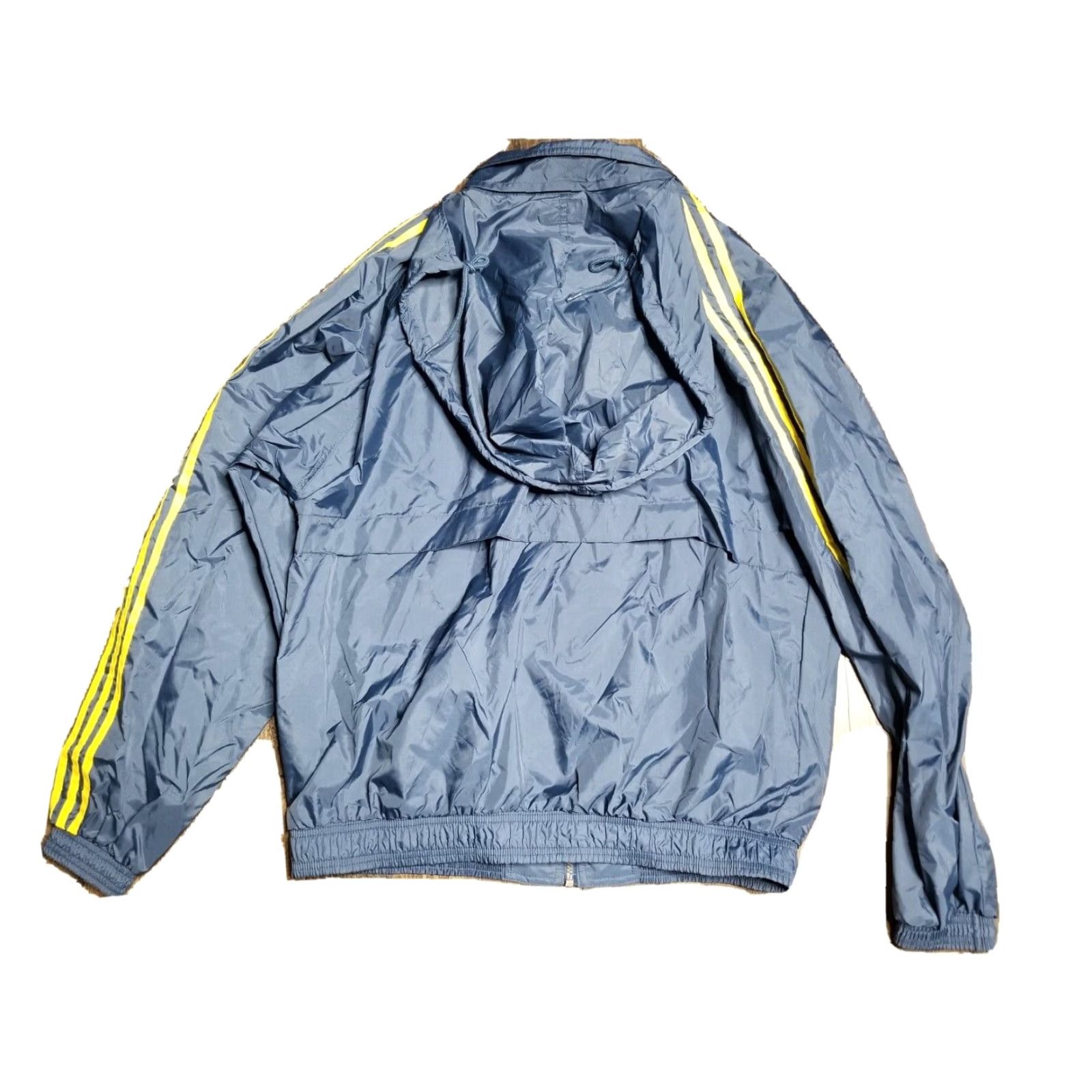 Adidas VINTAGE Adidas Windbreaker Jacket - Roll-Up Hoodie Retro Old School Hip Hop L Blue Logo Full Zip Hooded Mens Jacket Size US L / EU 52-54 / 3 - 2 Thumbnail