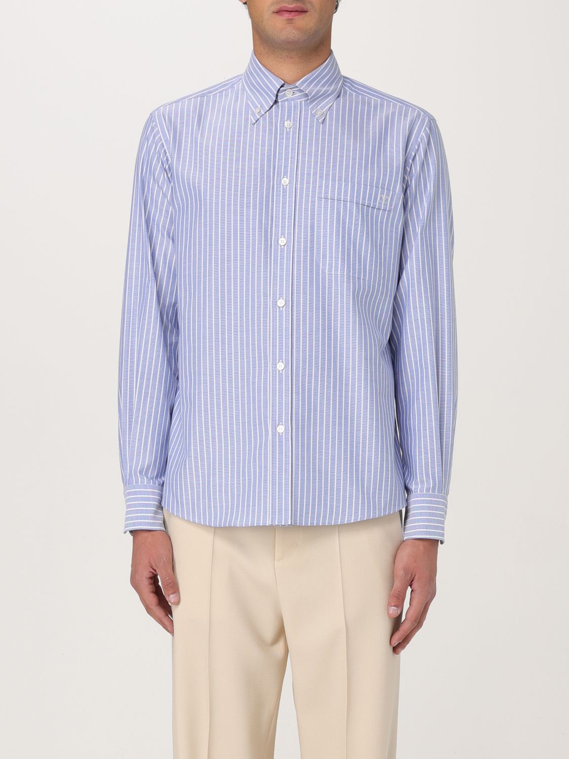 Valentino Valentino Shirt Men Gnawed Blue Size US XL / EU 56 / 4 - 1 Thumbnail