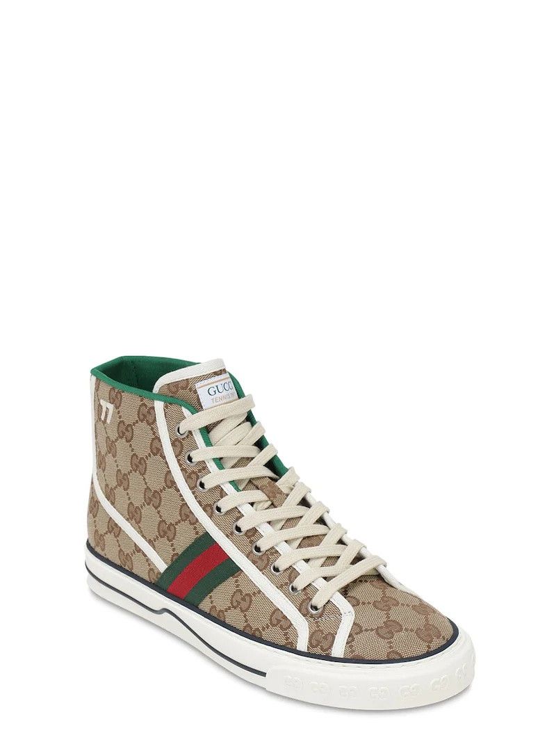 Gucci o1mt1gz0325 Tennis 1977 High-Top Sneakers in Beige Size US 12.5 / EU 45-46 - 2 Thumbnail