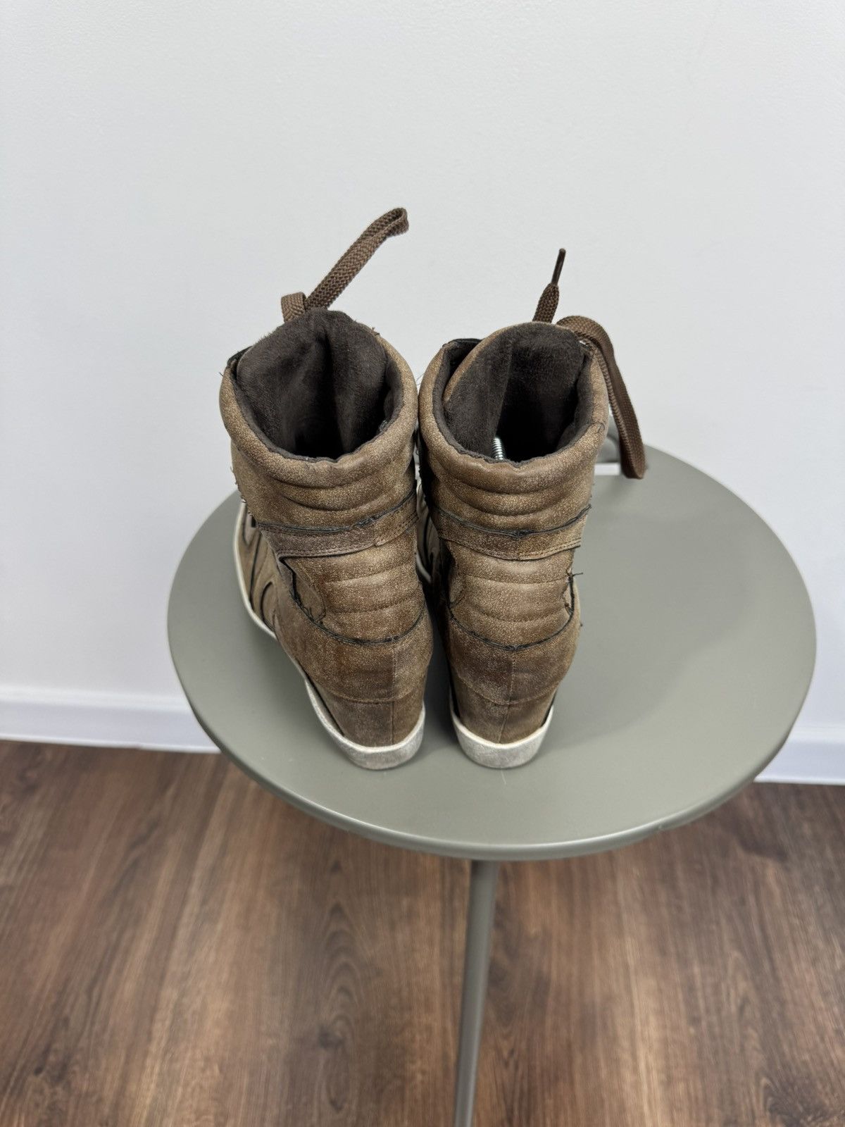 Other Suede High Top Wedge Sneakers Hidden Heel Shoes Women 41 Size US 9.5 / IT 39.5 - 5 Thumbnail