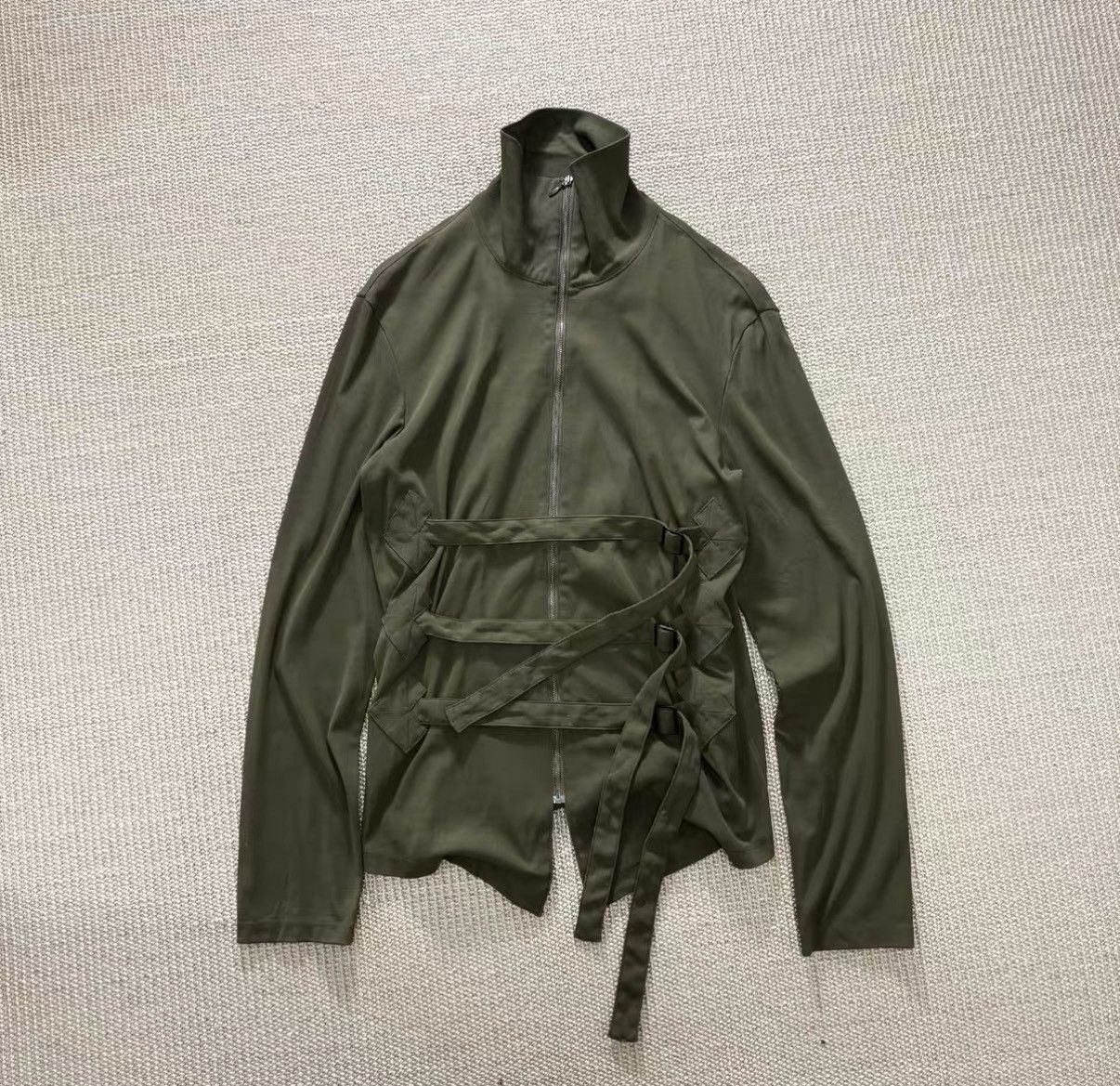 Jean Paul Gaultier Green Belted High Collar Zip Jacket Size US M / EU 48-50 / 2 - 1 Thumbnail