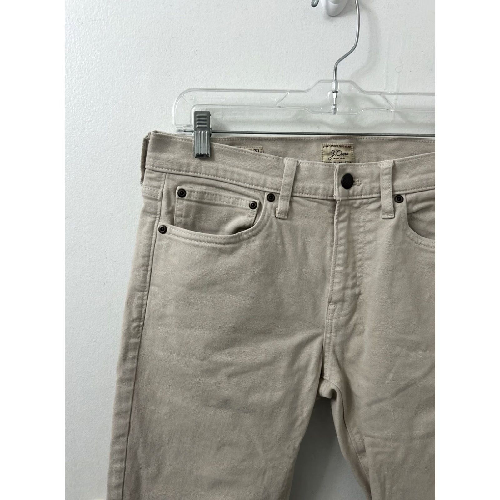 Vintage J Crew 484 Slim-Fit Stretch Chino Pants Mens 32x29 Beige Kurabo Japanese Fabric Slim Tapered Stretch Size US 32 / EU 48 - 4 Thumbnail
