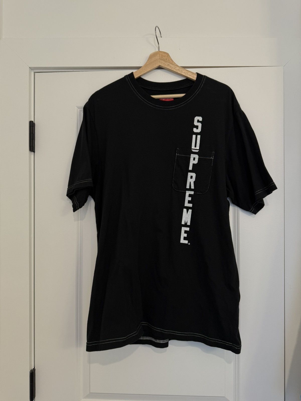 Supreme SS20 Contrast Stitch Pocket Tee Size US L / EU 52-54 / 3 - 1 Thumbnail