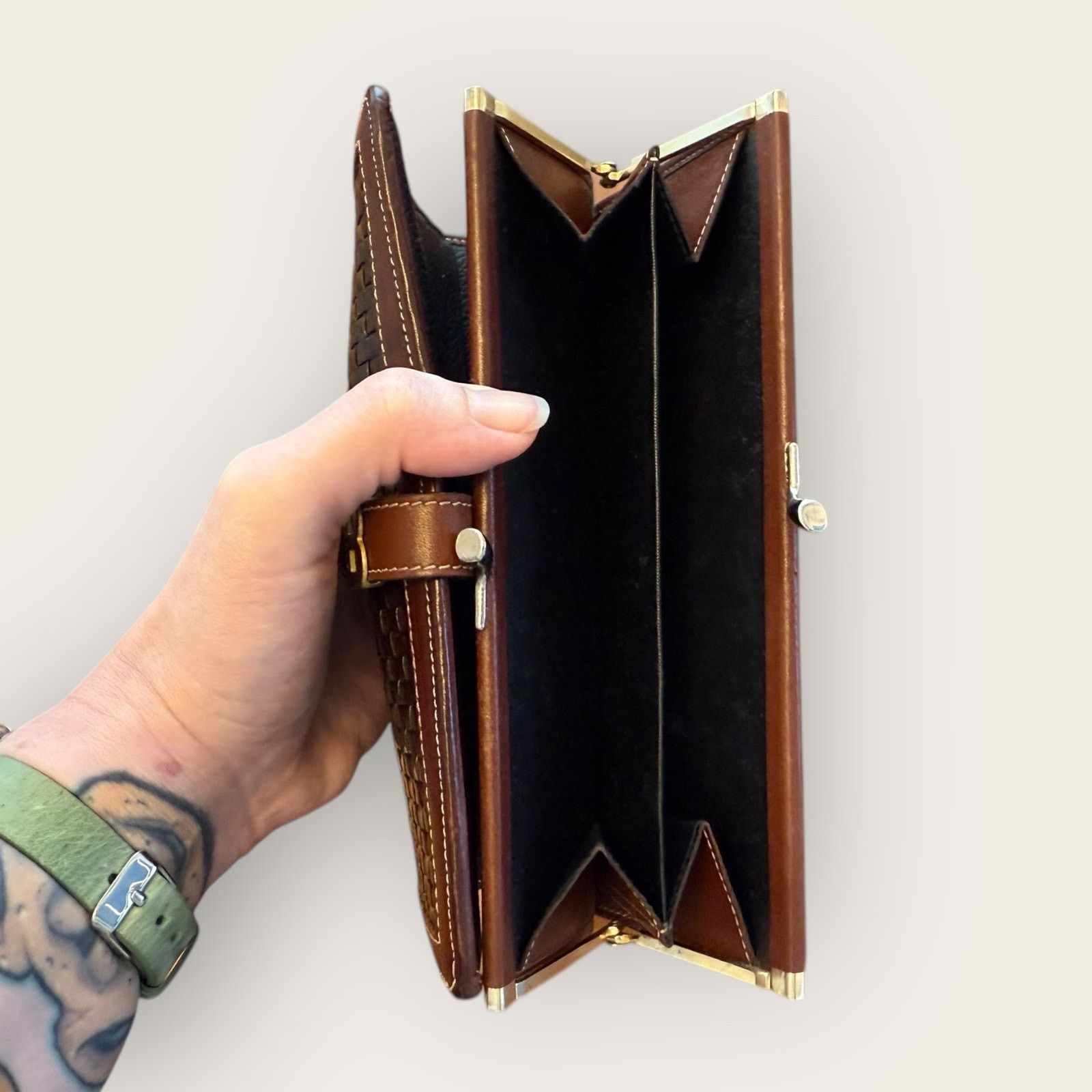 Bally Rare Vintage Bally Kisslock Woven Leather Wallet Size ONE SIZE - 5 Thumbnail
