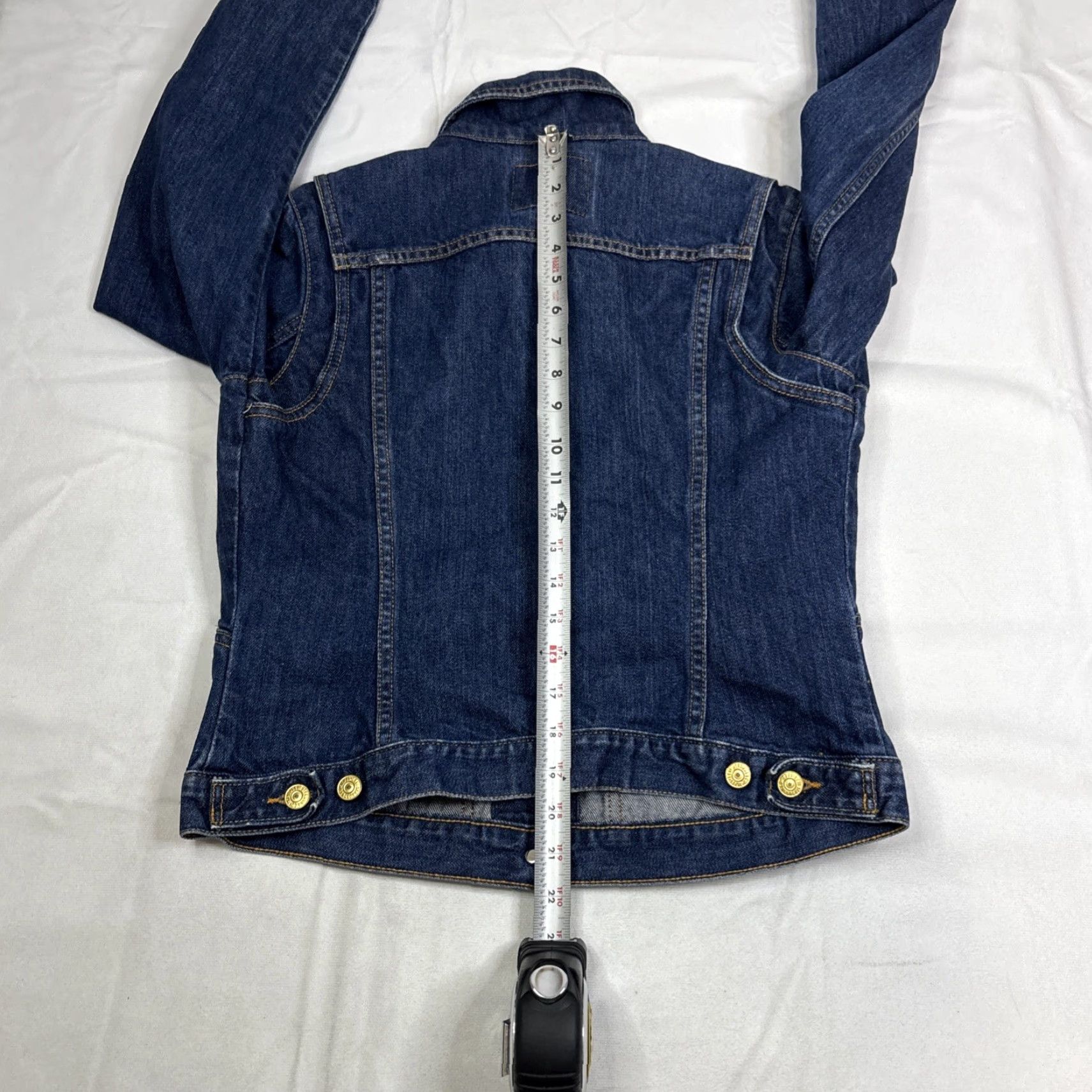 Levi's Levi's Denim Dark Wash Jean Jacket Large Juniors Made In Mexico Womens Jacket Blue Cotton Denim Regular Size Large Size 36" / US 14 / IT 50 - 7 Thumbnail