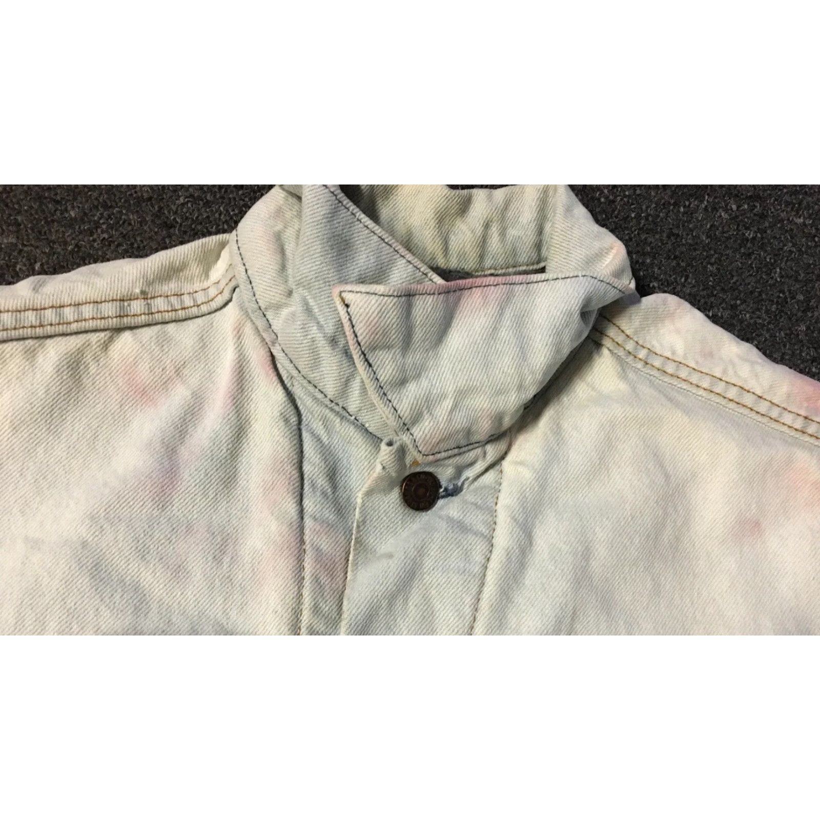 Levi's Vtg 80s Levis Faded Distress Blanket Lined Jacket 42L USA Trucker Grunge Biker Size US XS / EU 42 / 0 - 6 Thumbnail