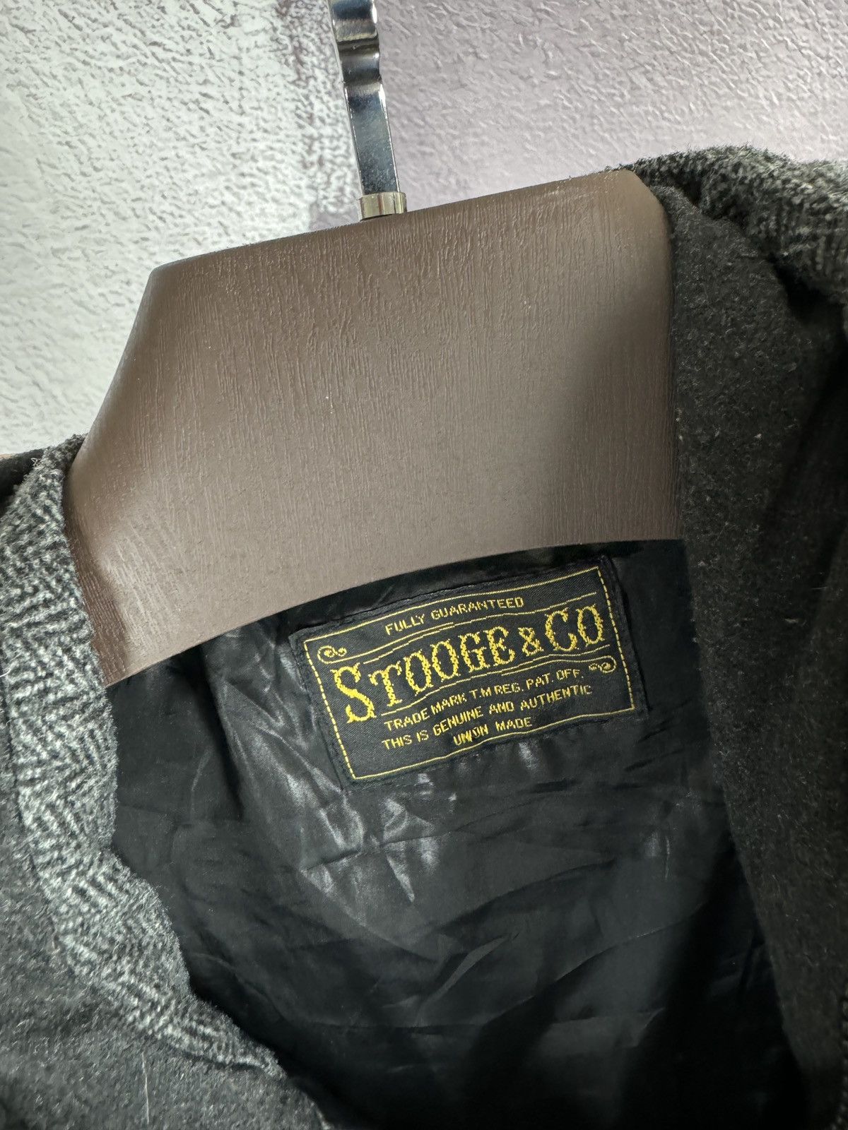 Japanese Brand Stooge & Co grey wool herringbone down puffer jacket Size US M / EU 48-50 / 2 - 10 Thumbnail