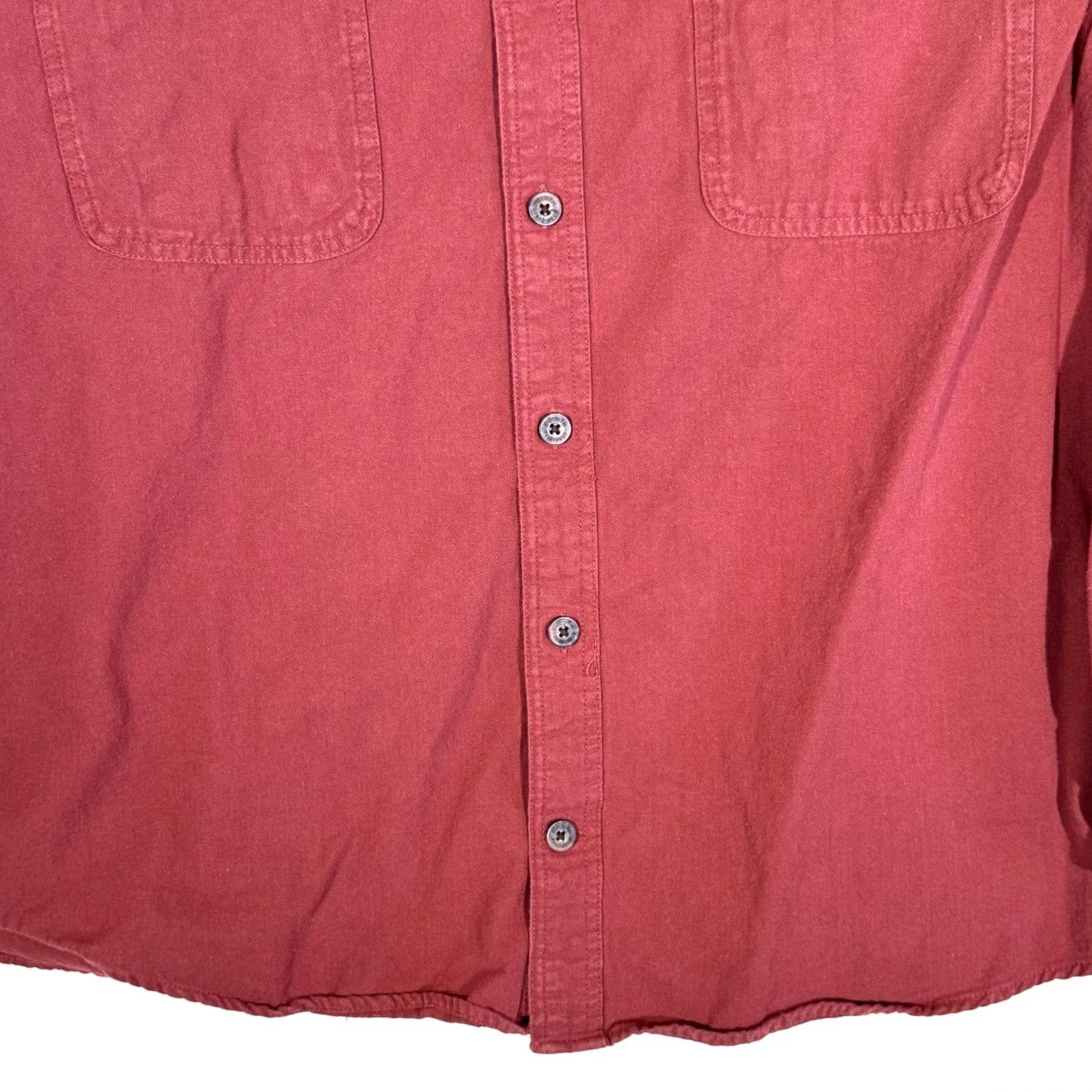 CO Duluth Trading Company Shirt Men 2XL Red 100% Cotton Long Sleeve Workwear Shirt Size US XXL / EU 58 / 5 - 6 Thumbnail
